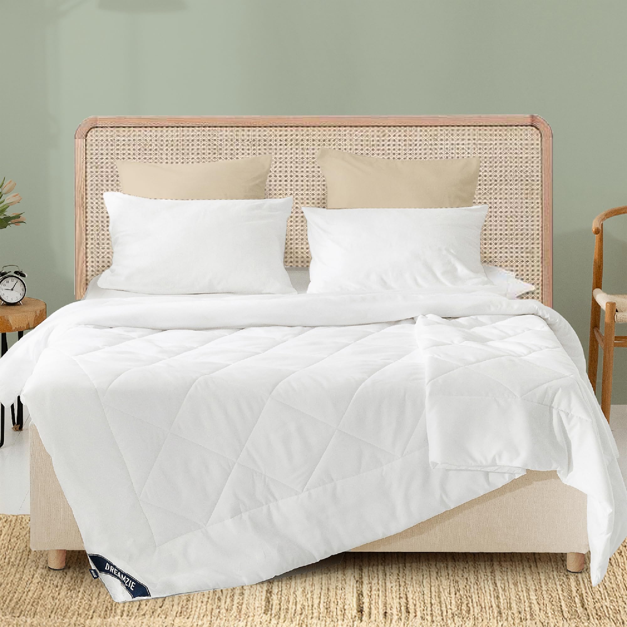 Dreamzie Bettdecke Sommerdecke, Sommer Steppdecke, Leicht Dünn Weiche Atmungsaktive Sommerbettdecke, Zudecke 150gsm Mikrofaser, Zertifiziert Oeko-Tex