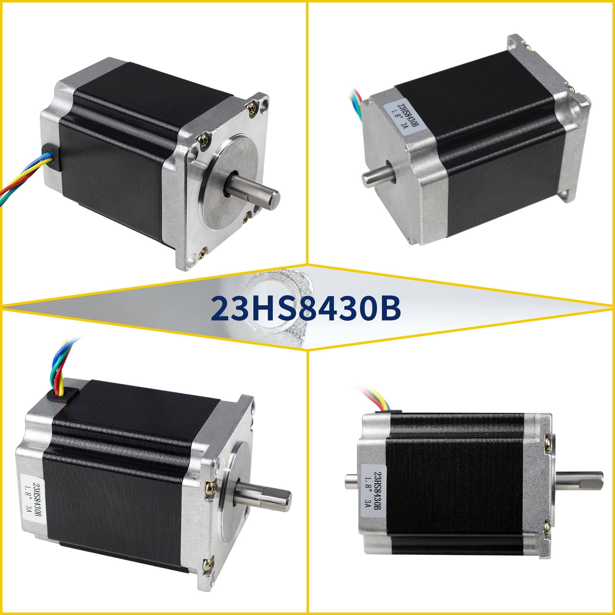 Motor paso a paso NEMA23 76 mm doble eje 3 un 270oz-in 4 Cable para fresas de CNC Router grabado/3d impresora