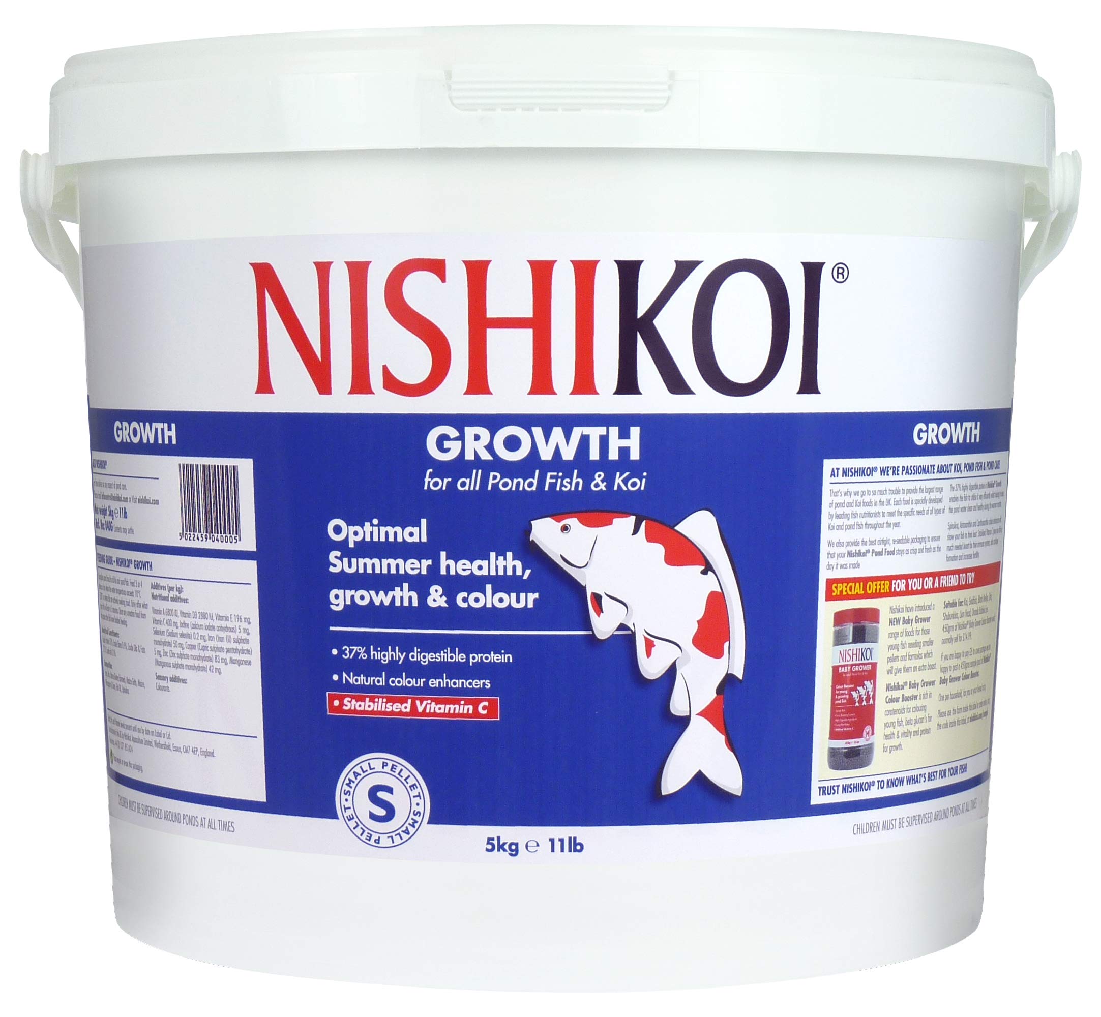 Nishikoi Growth Complete Food for Koi and Pond Fish - Small Pellets - 5kg โ image 1