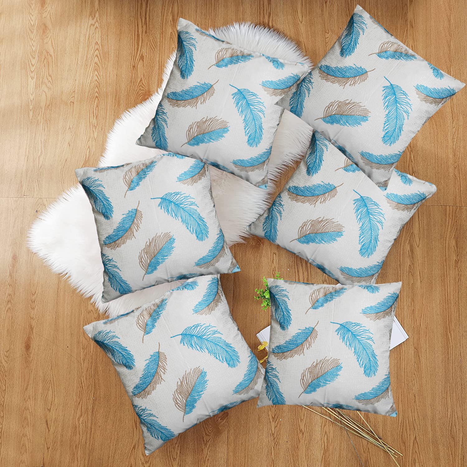 HIMS Decorative Leaf Design Throw Pillow Covers 22x22 Set of 6,Two Sided Design Decorative Pillows Case Cushion Cover for Home Couch Sofa Car 22x22 Pillow CoversBlue (22x22INCH,Blue) (B0CJJZJB4R) Amazon Price History, Amazon Price Tracker