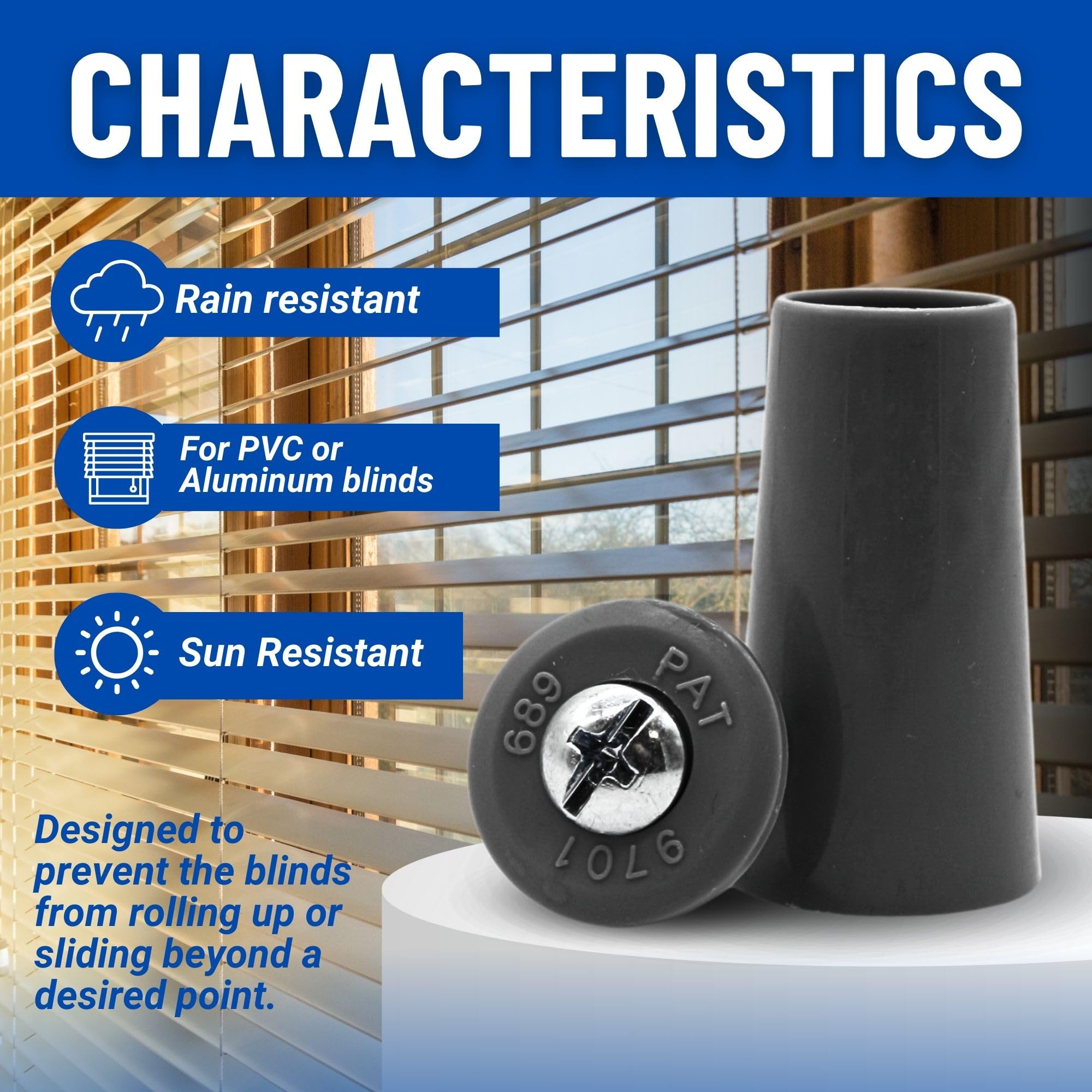 DOJA Fermi Per Tapparelle In PVC - Confezione Da 20 Pezzi, Grigio, 40 Mm, Per Avvolgibili Manuali - Foto 5