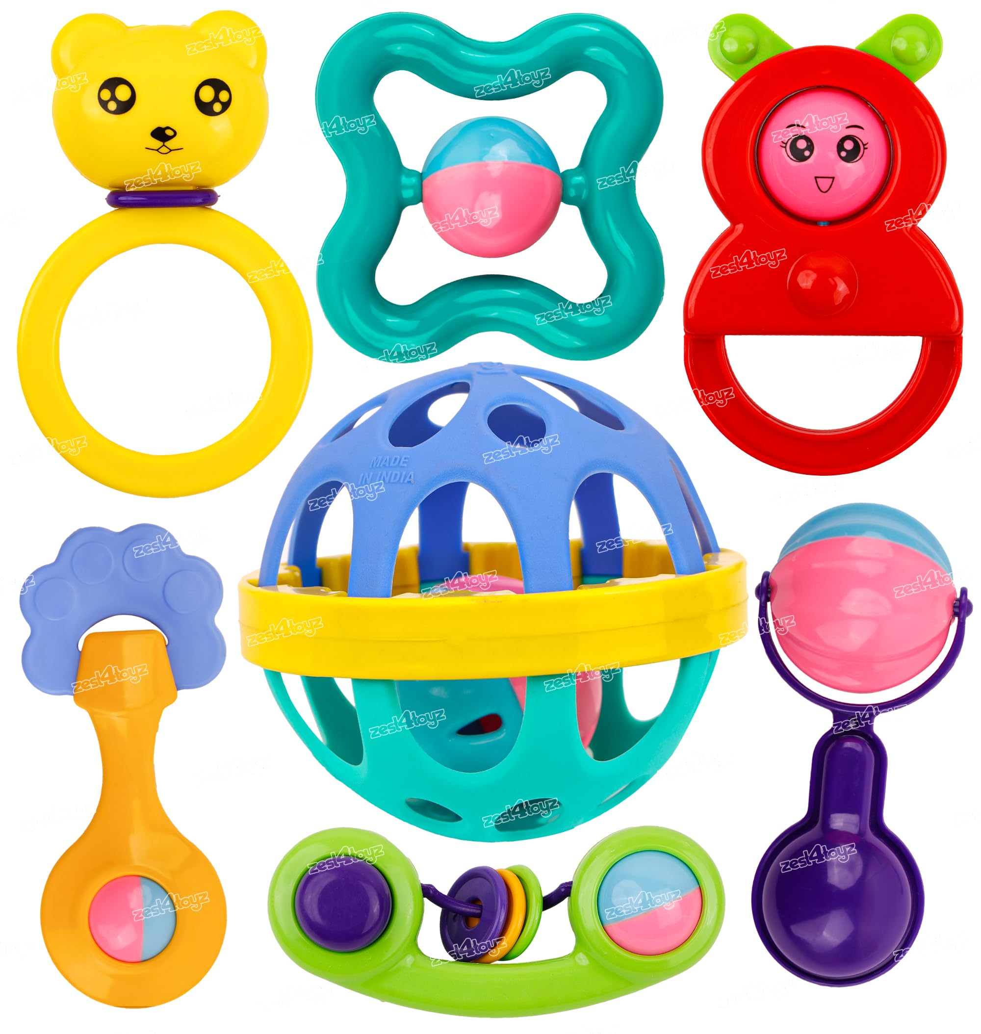 Zest 4 Toyz Rattle Set for Babies 0-6 Months New Born Rattles Teether Toys for Baby Toys Early Development Toys for Kids Return Gifts for Kids - Pack of 7 (B0CY8PBDPT) Amazon Price History, Amazon Price Tracker