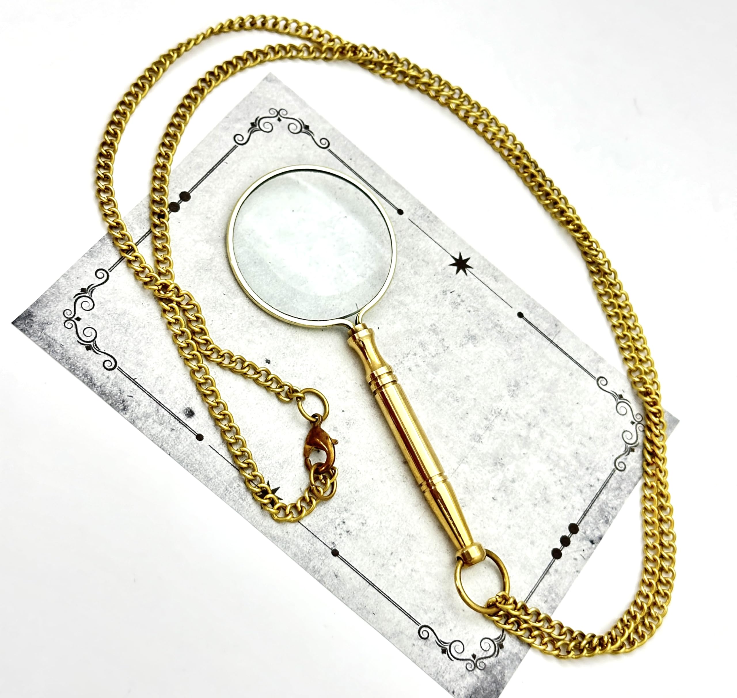 Pocket Monocle, Magnifying Monocle - Handheld Magnifying Glass - Pocket Magnifying Glass - Brass magnifiers with Attached Chain - Art & Craft Magnifier - Reading Magnifier