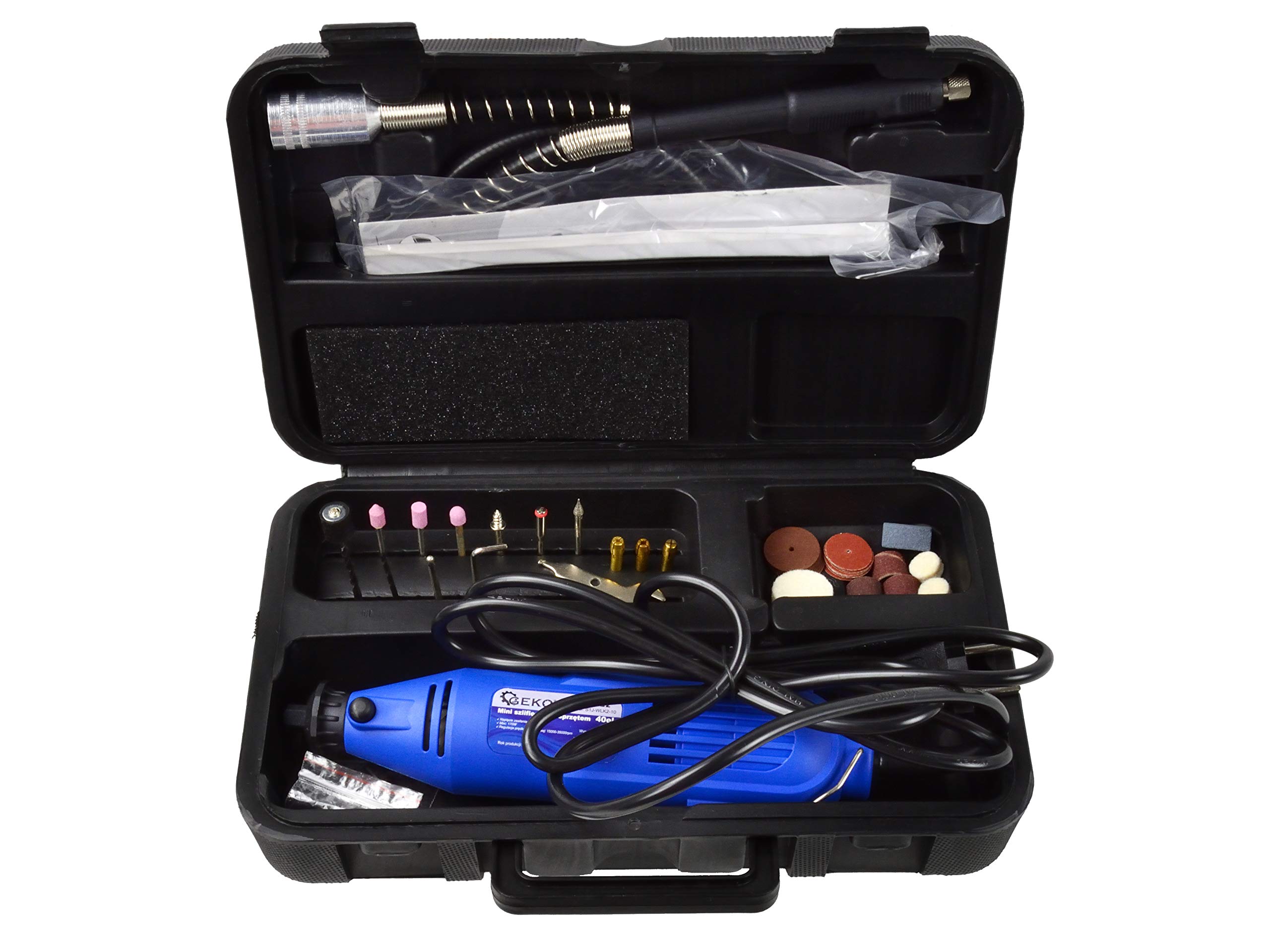 BSD Herramienta Multifunción, Mini Amoladora Eléctrica, Herramienta Rotativa con Accesorios - 40 piezas - 170W, 1000-35000 RPM
