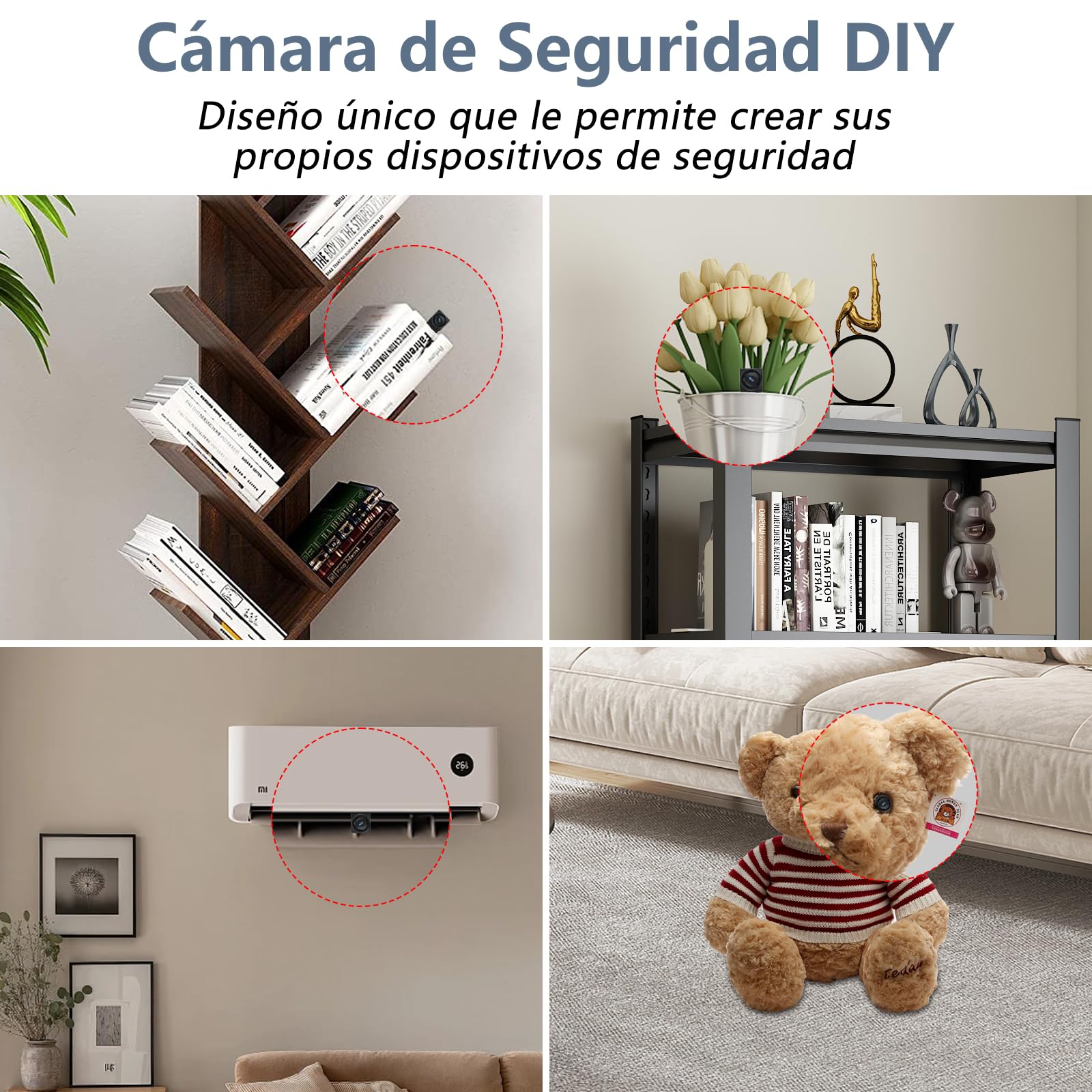 Cámara Espía Oculta WiFi, 5G Camaras Espias Camufladas Inalambricas Camara de Vigilancia Interior con Detección de Movimiento Tuya App