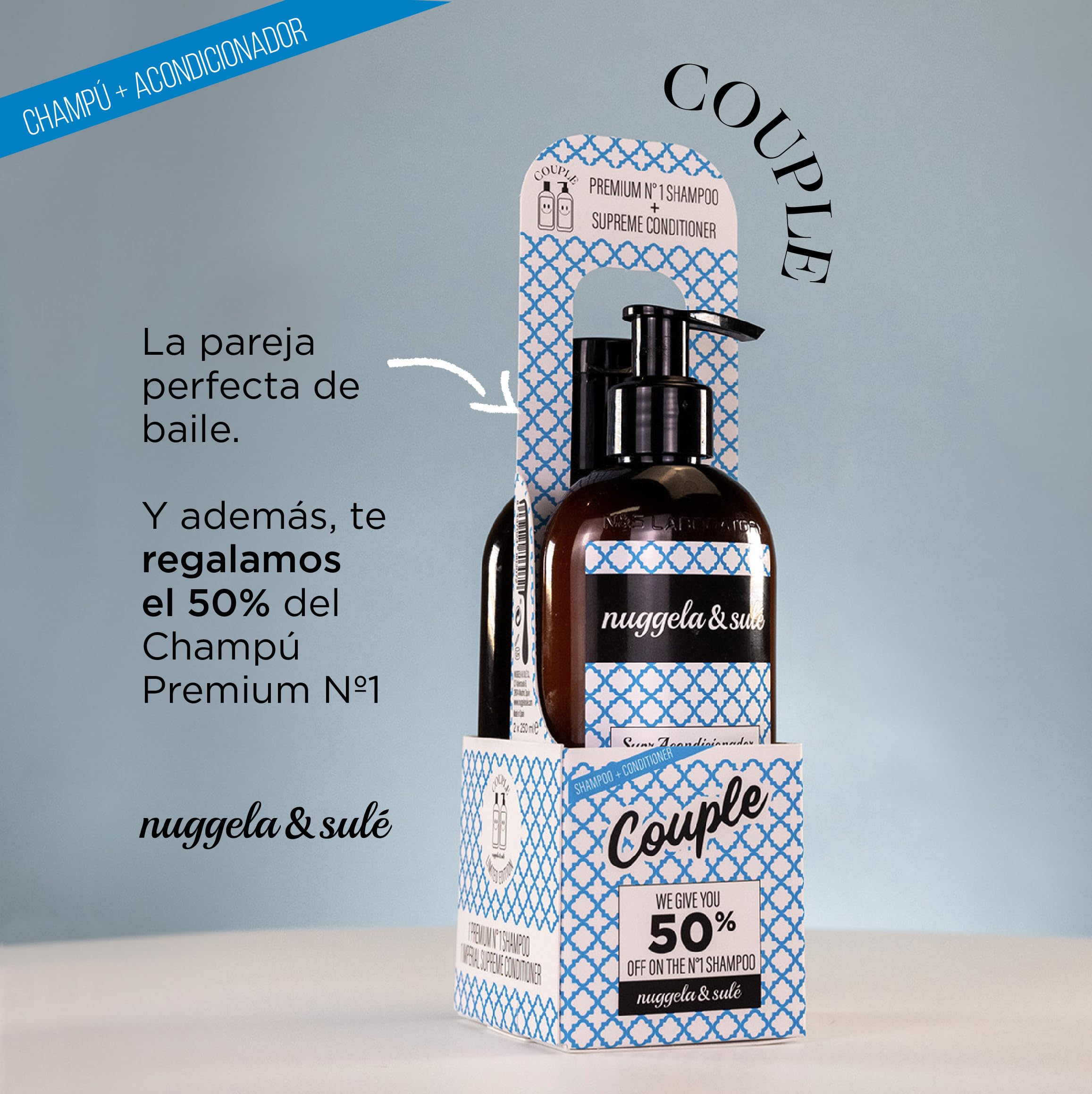 Nuggela & Sulé Pack COUPLE: Champú Premium Nº1+ SuprAcondicionador Imperial Edición Limitada 2023 – 50% de descuento en el Champú, 2 x 250ml