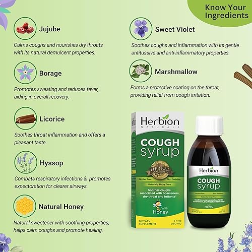 Miniatura 3 de Herbion Naturals Jarabe para la tos con miel 5 fl oz El Jarabe Para La Tos Con Miel - Naturalmente sabroso alivia la tos calma la garganta promueve
