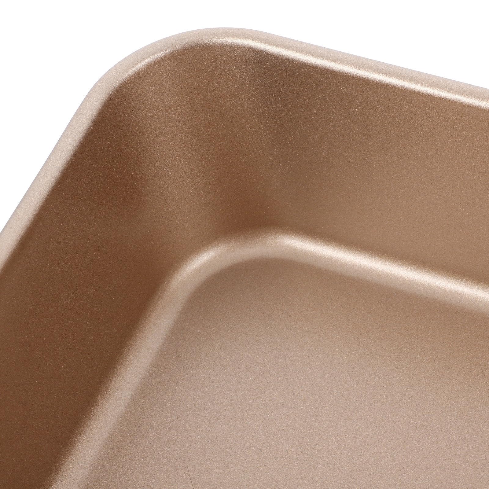 DOITOOL Leicht zu Reinigen 3 Stück aus Kohlenstoffstahl Rechteckiges Backformen Antihaftbeschichtet Tiefes Backblech Goldfarben für Backofen und Toaster