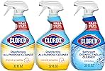 CLOROX Disinfecting All-Purpose Cleaner 32 Oz and Disinfecting Bathroom Cleaner, Household Essentials, 30 Oz, Pack of 3