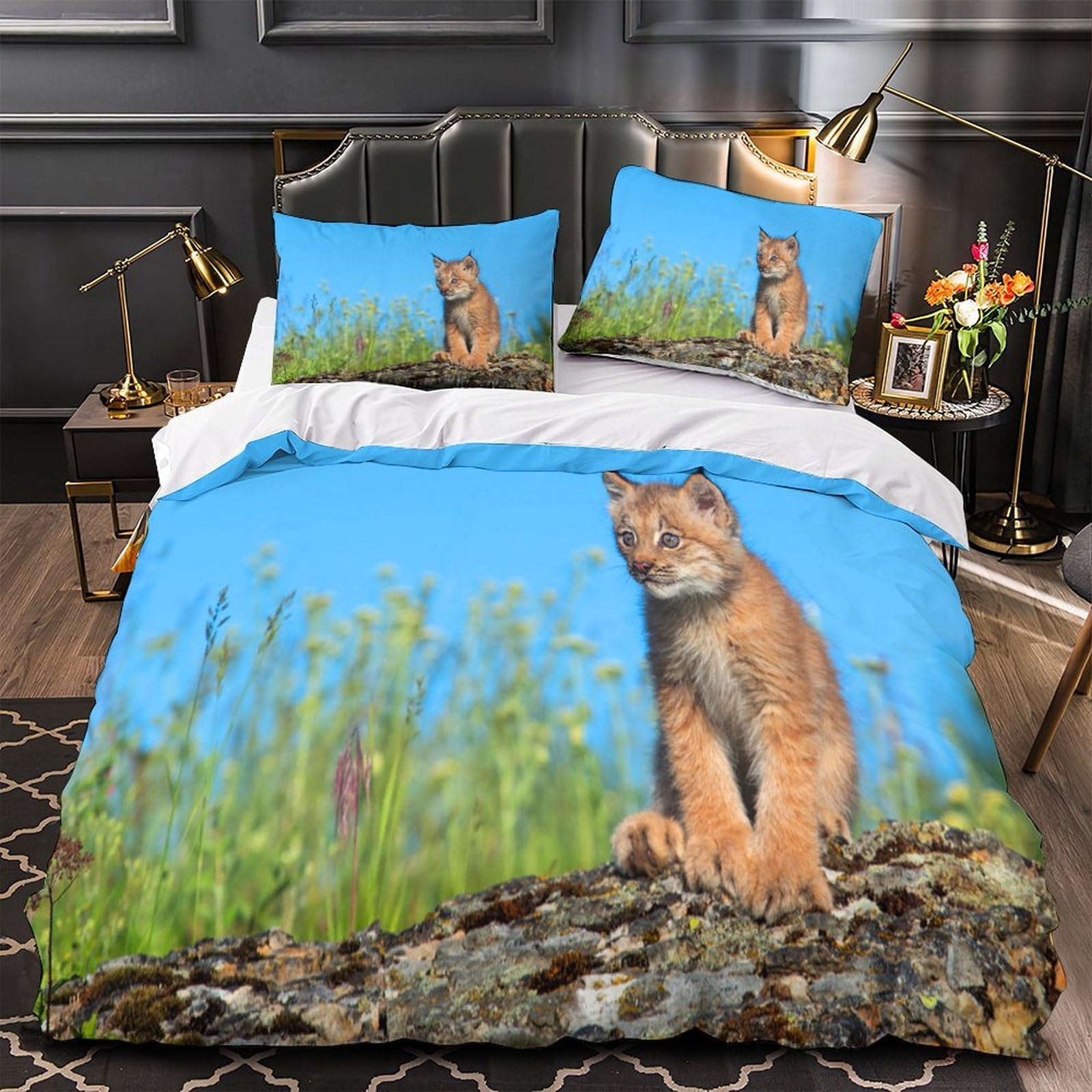 Housse de couette 260x220cm paysage urbain en microfibre douce