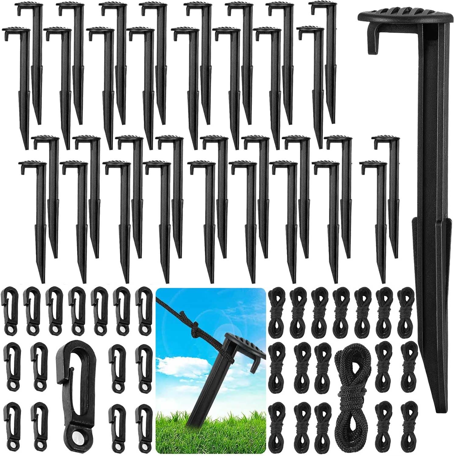 35 Sets Inflatable Decoration Stakes and Tethers, 5.7" Tent