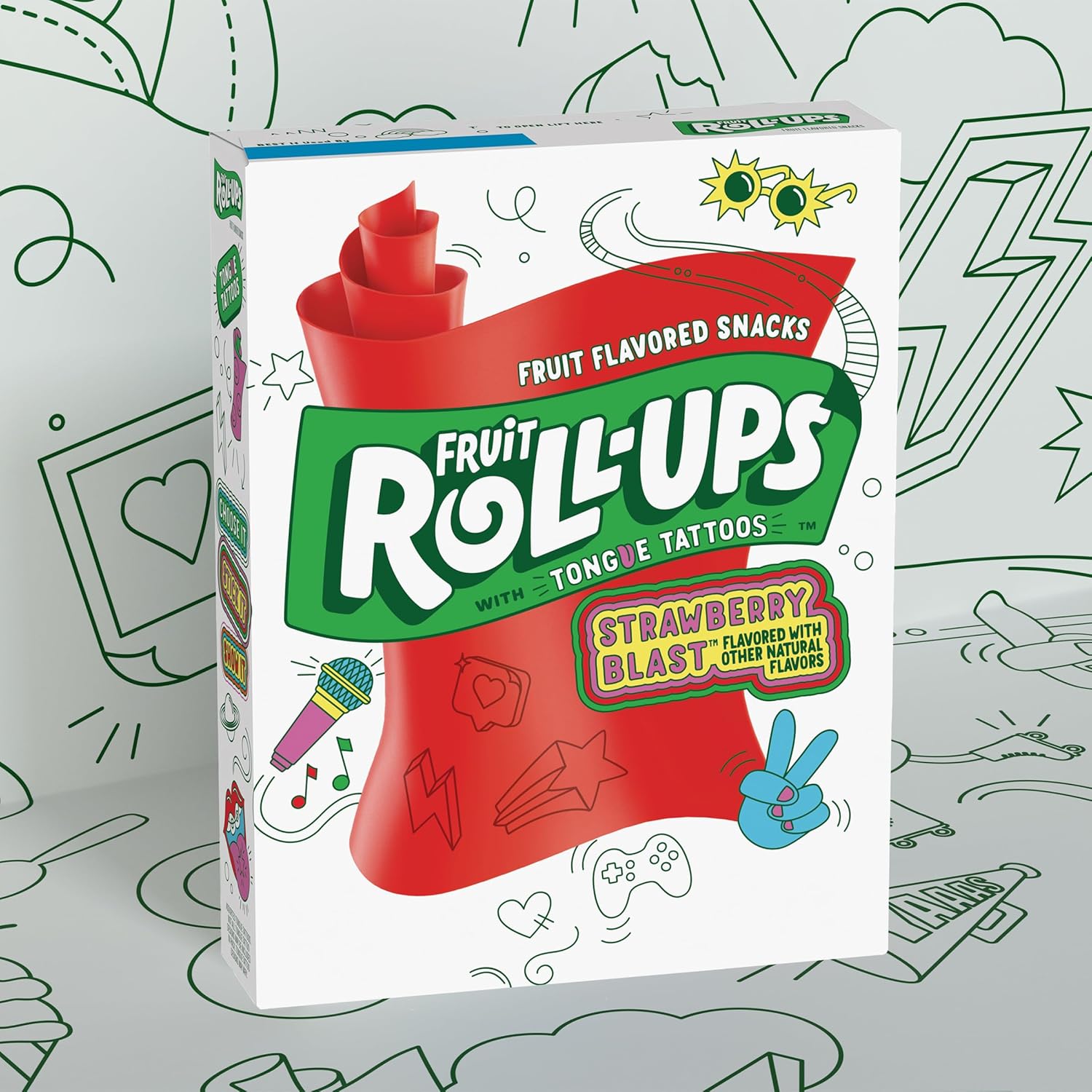 Fruit Roll-Ups Fruit Flavored Snacks, Strawberry Blast, 10 Ct, 5 oz (Pack of 10)