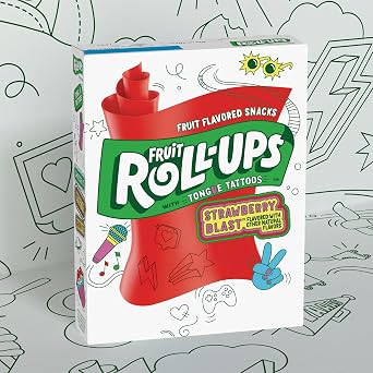 Fruit Roll-Ups Fruit Flavored Snacks, Strawberry Blast, 10 Ct, 5 oz (Pack of 10)