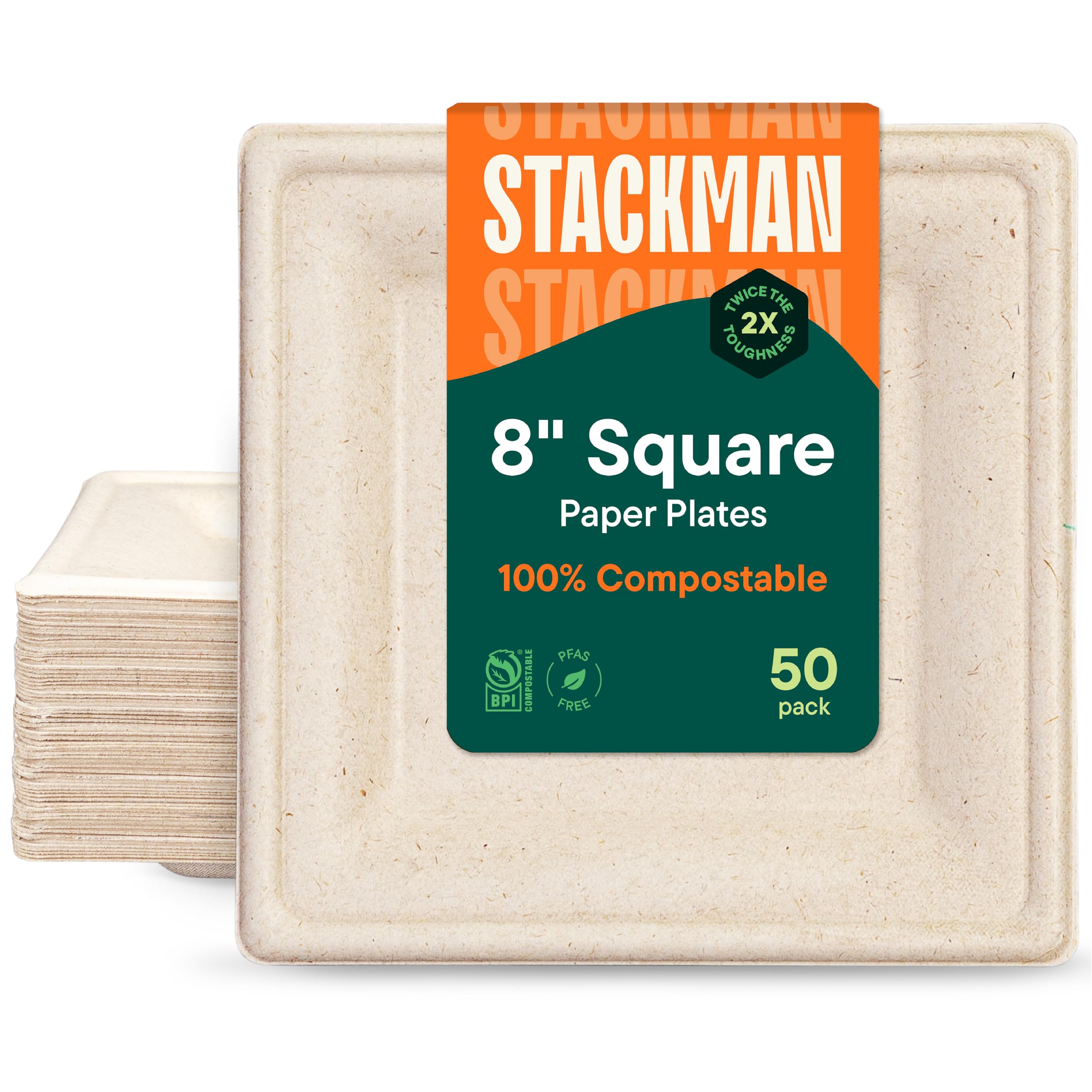 Compostable Paper Plates - 50 Pack -10