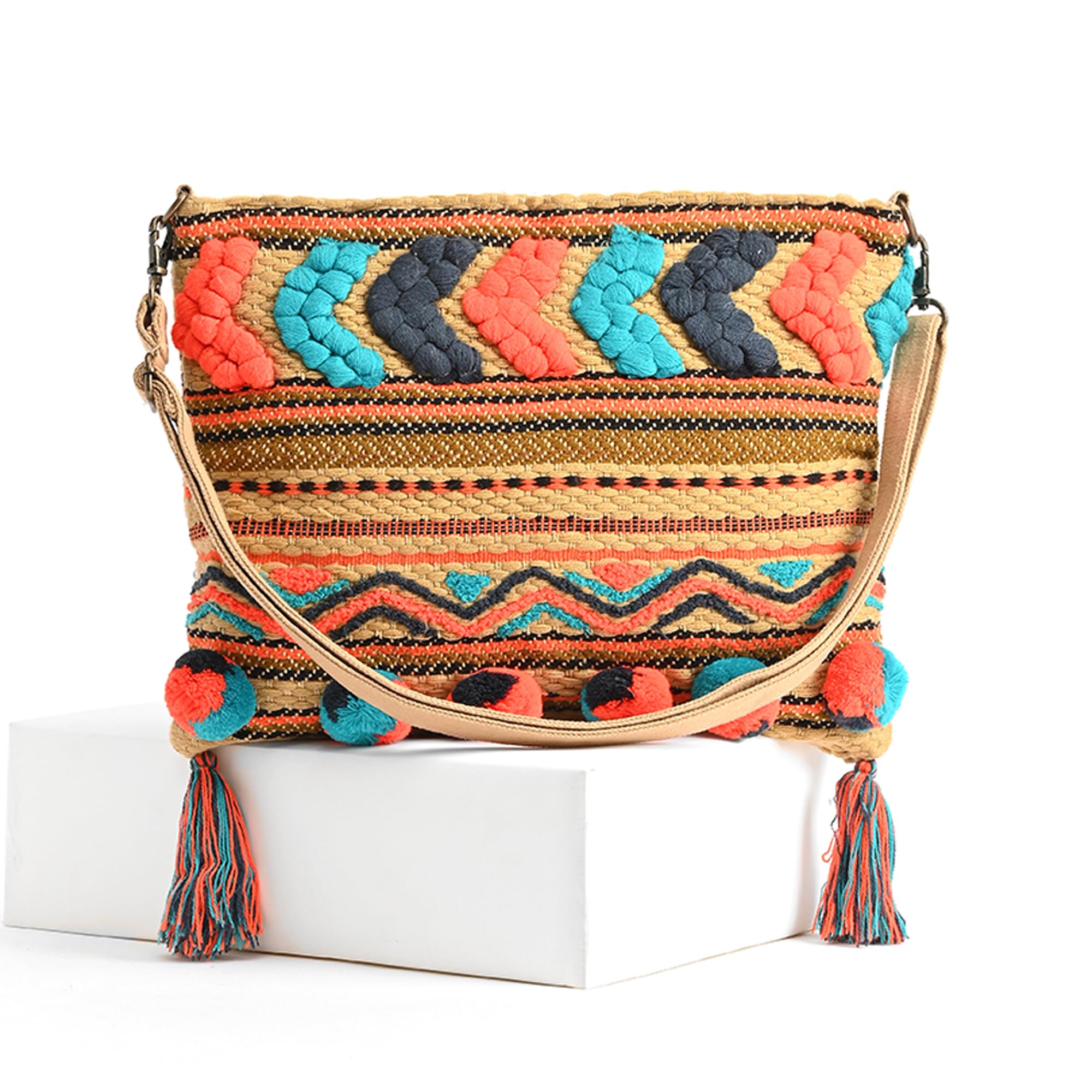 Boho Girl Multicolor Jacquard Bag Crossbody Bag Phone Bag For Girls Crossbody Shoulder Bag Sling Bag With Adjustable Shoulder Strap Cute Front Embroidery Versatile Girls Crossbody Bag, Multicolor (B0BLV3LJRV) Amazon Price History, Amazon Price Tracker
