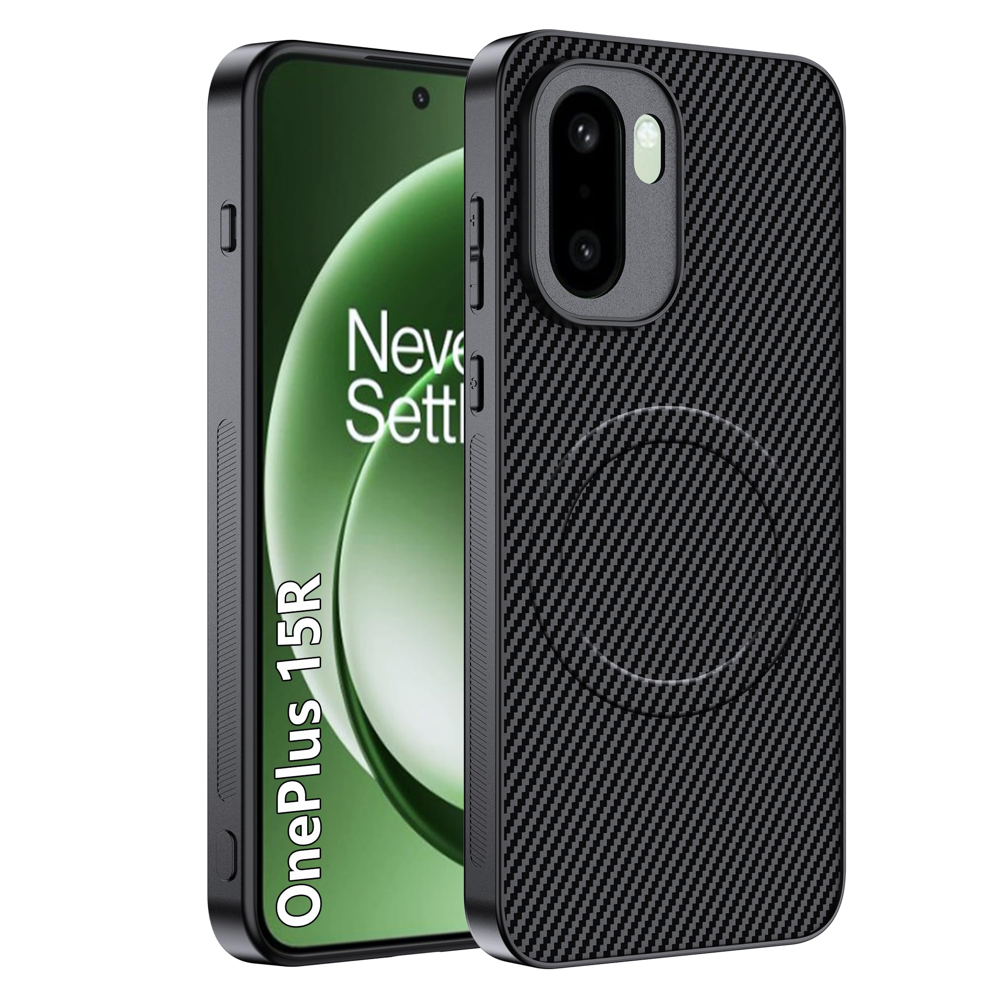 CAUHENYEE für OnePlus 15R Hülle,Eingebauter Magnetring, Rutschfesten Halt,Stoßfest und Kratzfest, Magnetische Handyhülle für OnePlus 15R Case,Schwarz
