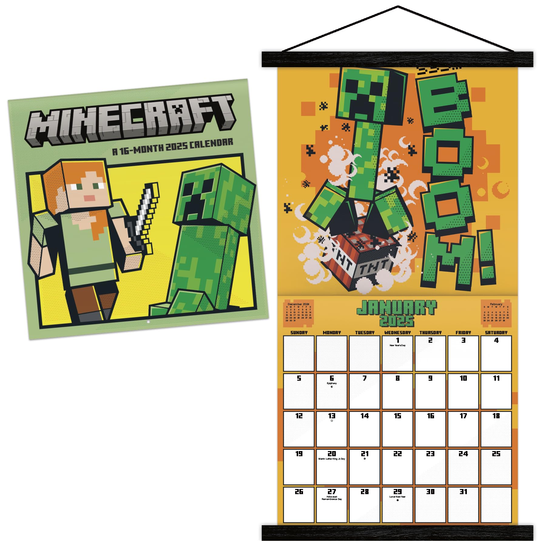 amazon-com-2025-minecraft-wall-calendar-magnetic-frame-office-products
