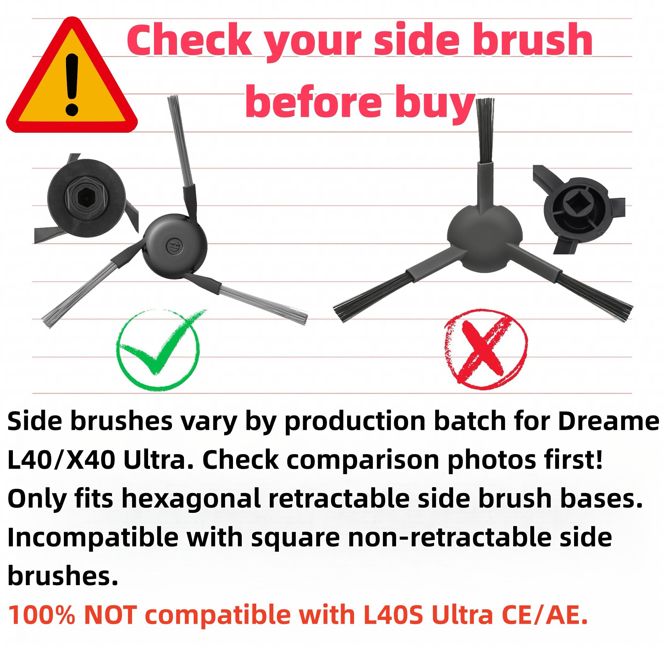 Ersatzteile für Dreame X40 Ultra Complete L40 Ultra (Gen 2) X40 Master MOVA P10 Pro Ultra Wischpads X4 Staubbeutel X4 Filter HEPA X3 Tri-Cut Hauptbürste X1 Seitenbürsten X3 Zubehör