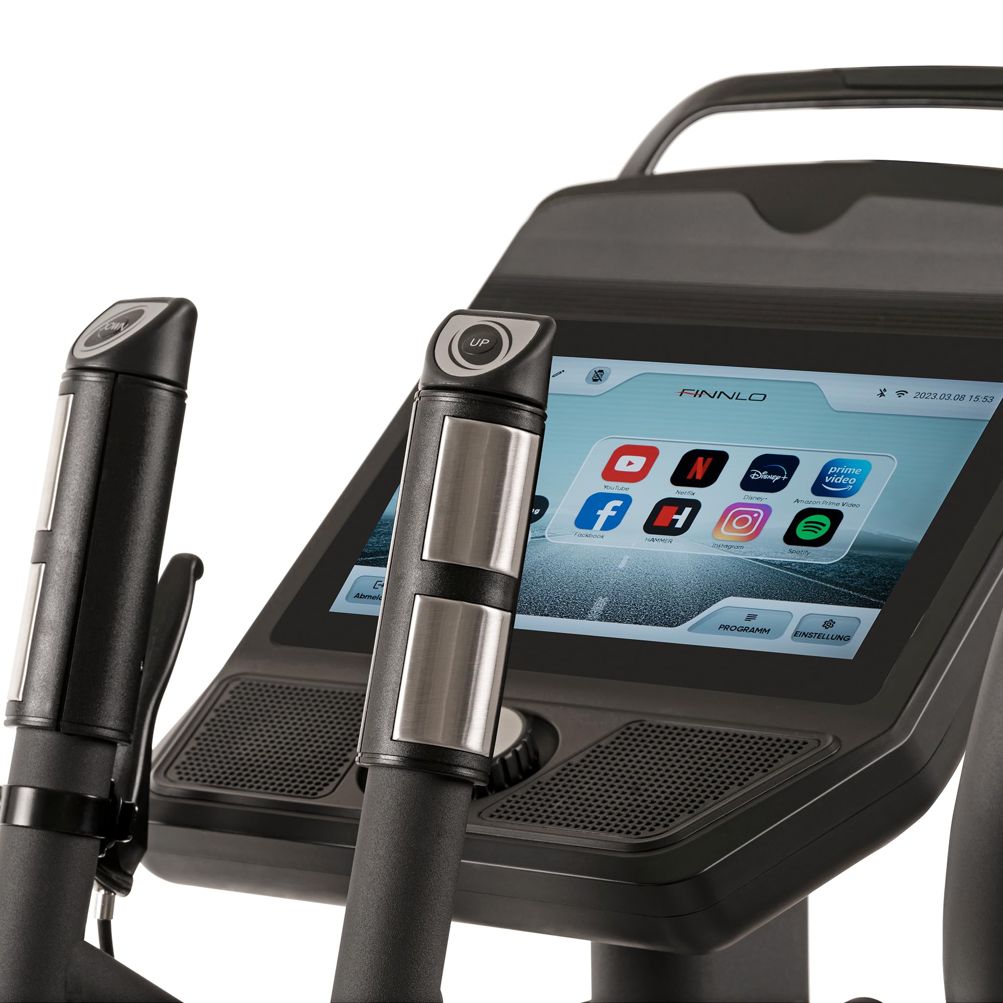 HAMMER Finnlo Ellipsentrainer E-Glide SRT – Profi Crosstrainer für Zuhause, 20 kg Schwungmasse, 16 Trainingsprogramme & Pulsmessung – effektives Ausdauertraining