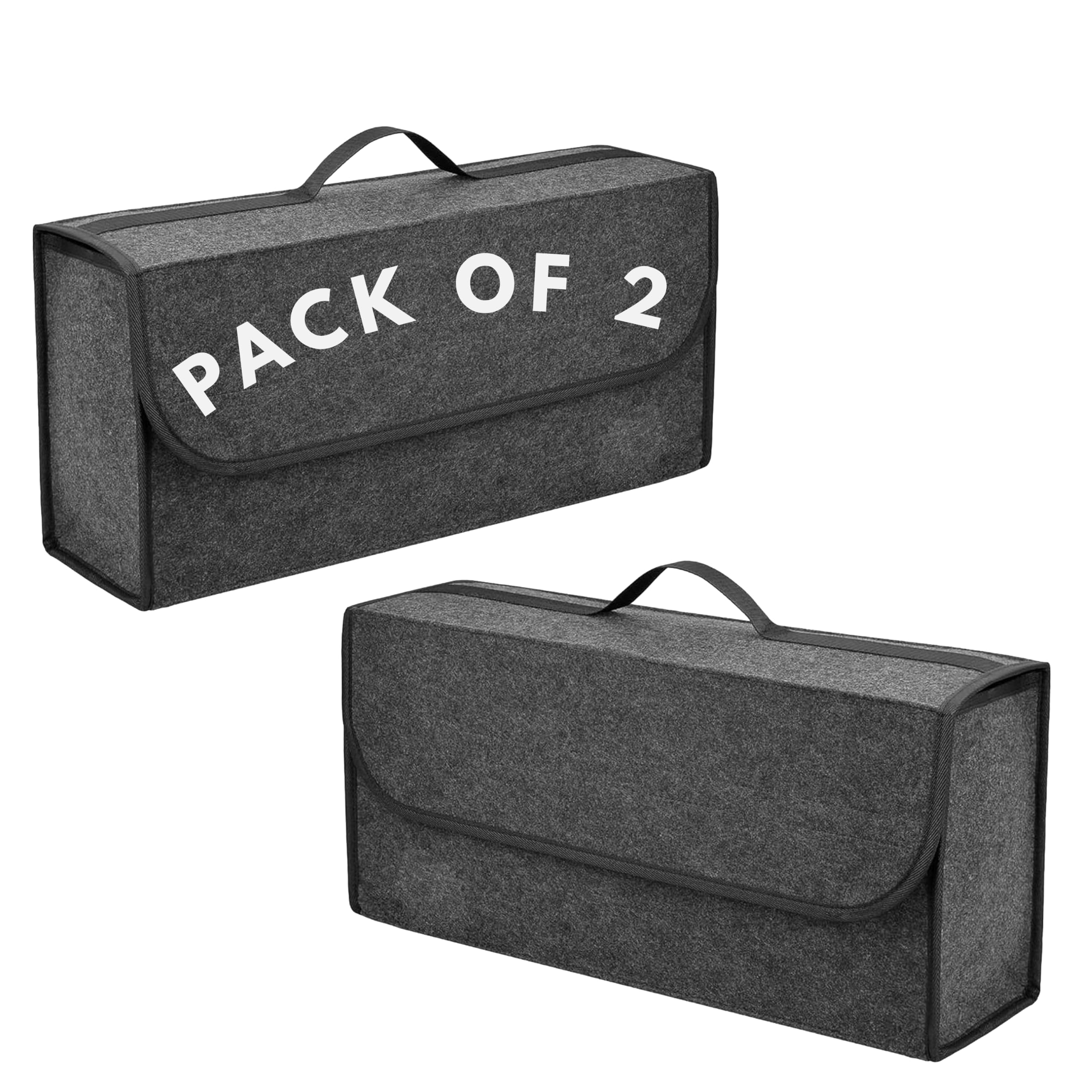Felt Car Boot Organizer, PACK OF 2 Car Trunk Organizer For Storage Of Accessories, Hardware Tools And Documents - 50 X 24 X 17 Cm - Dark Grey-image-27