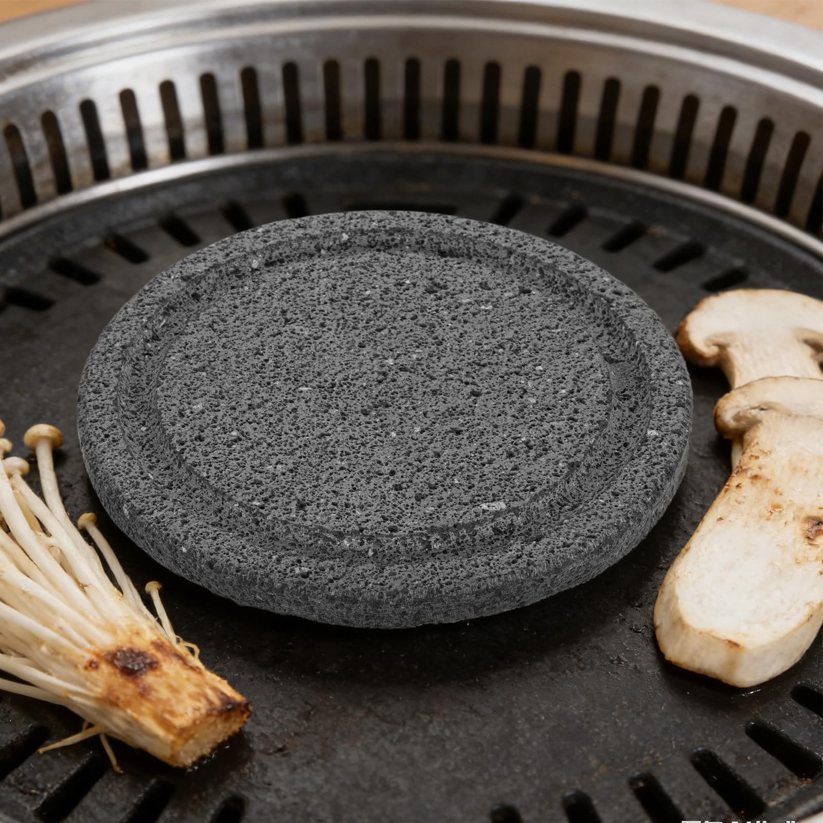 Piastra in Pietra Lavica Naturale per Barbecue Coreano, Sicura e Stabile, Facile da Pulire, per Pesce e Verdure Durante Riunioni Familiari e Picnic