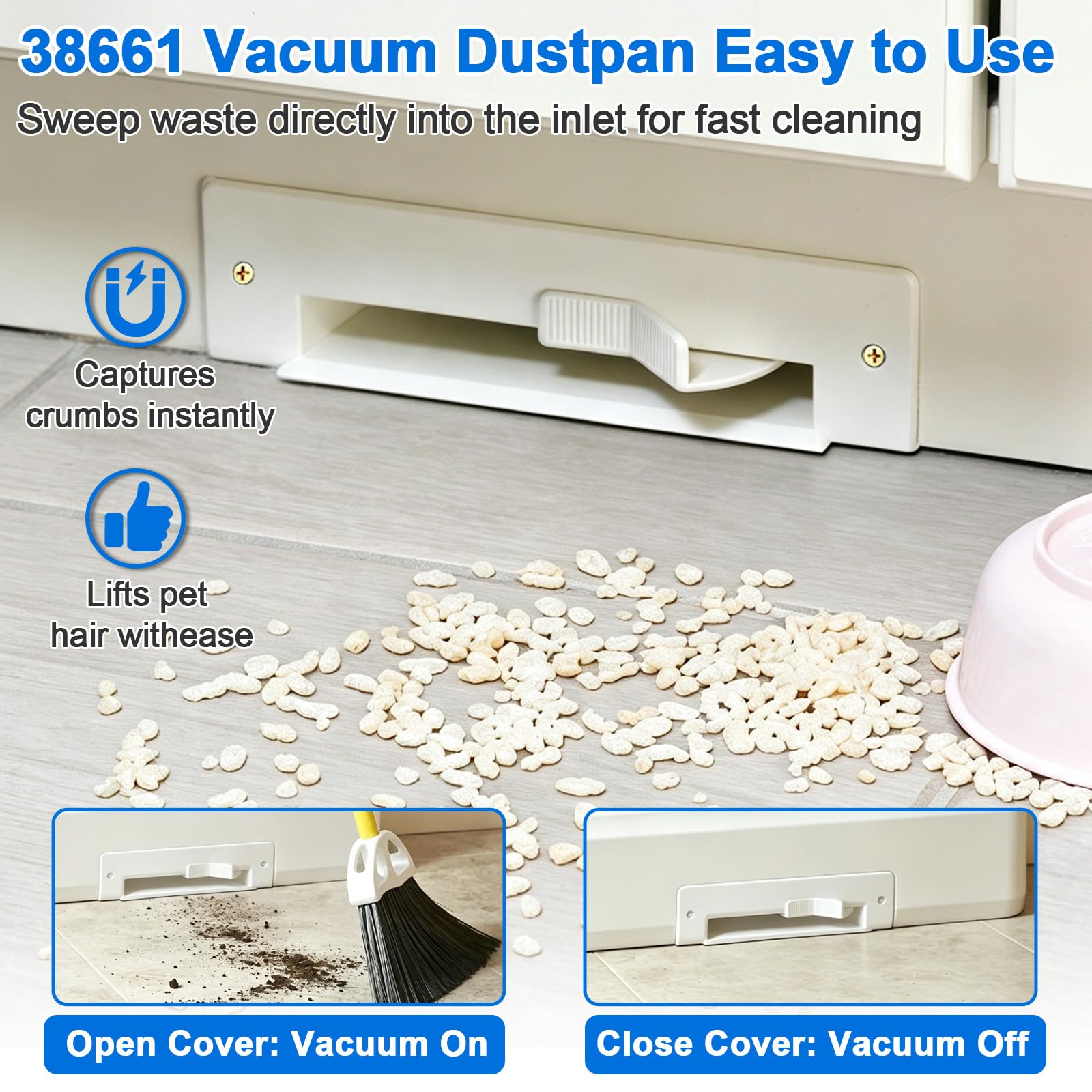 38661 CI365W Aspirateur central Automatique Pelle à Pelle Entrée Compatible avec Cen-Tec & Nutone | Compatible avec Electrolux 016927, Beam, Nutone, Hayden, VacuMaid, Aggressor, Vacuflo, Canavac Toe Kick Aspirateur