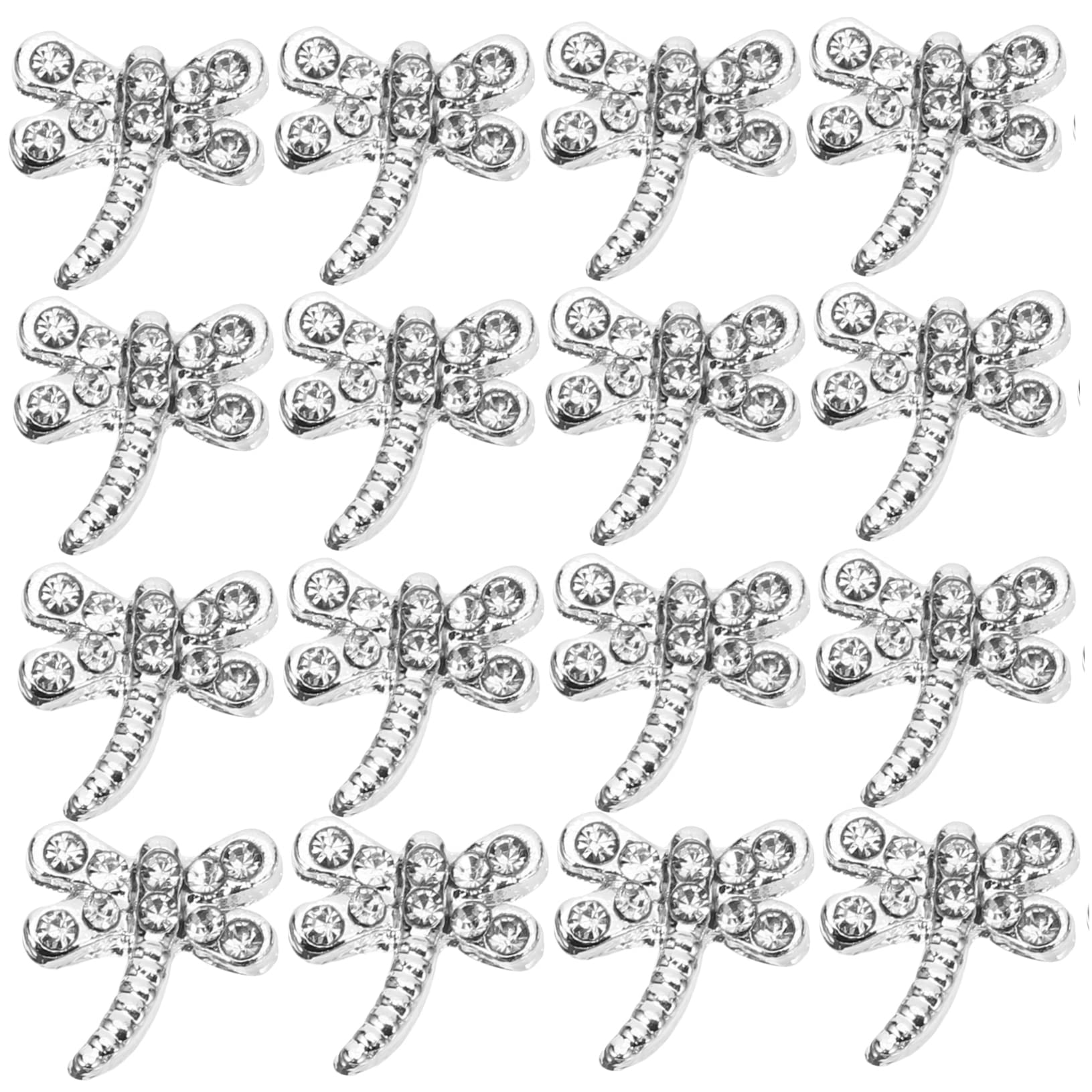 VALICLUD 5 set Adesivi Per Manicure In Lega Per Unghie Libellule Gemme Strass Punte Per Manicure Decorazione Per Ciondoli In Argento 20 pezzi*5