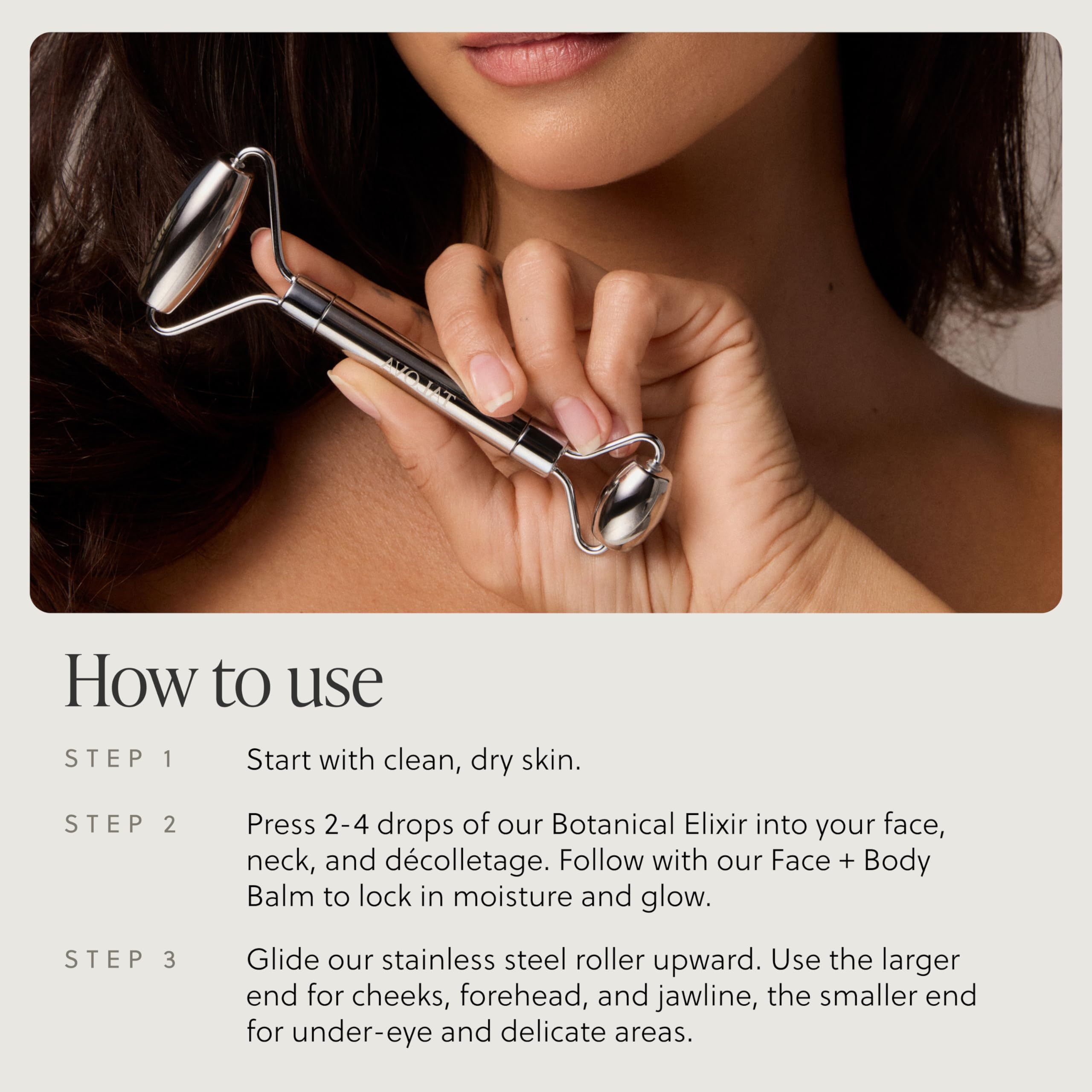 Stainless Steel Facial Roller and Grass-Fed Face + Body Balm