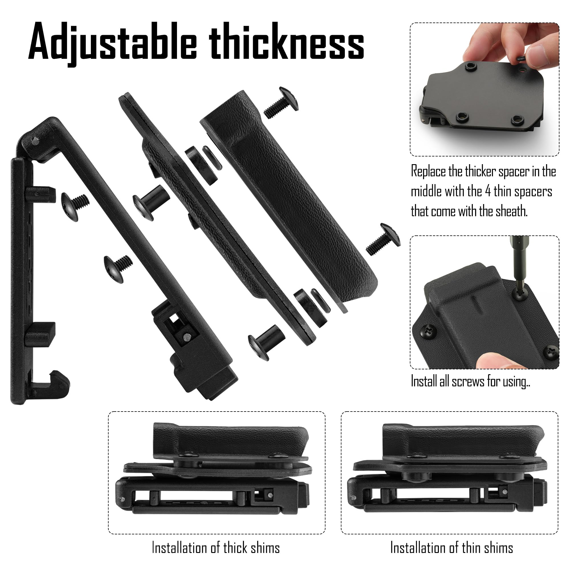 TACTICAL GEEK TGCode G9 Funda Multi-Herramienta para LEATHERMAN REBAR - Material Kydex, Soporte Ajustable en Grosor, Herramienta no Incluida, Negro