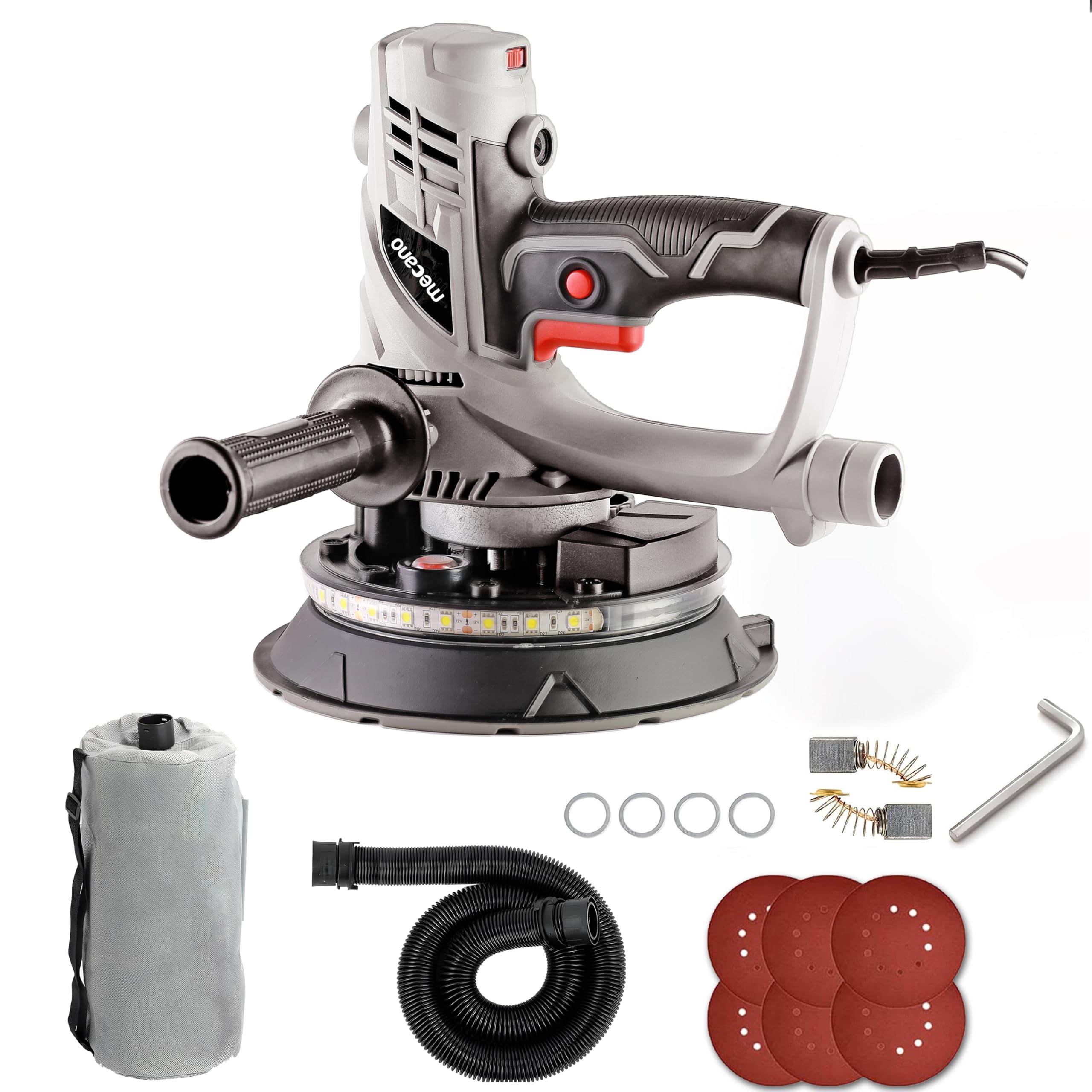 MARK 230 Drywall Sander Machine – 900W, 230mm Disc, Copper Armature, Variable Speed (1500-2500 RPM), Switch Lock, 8-Hole Vacuum, LED Light