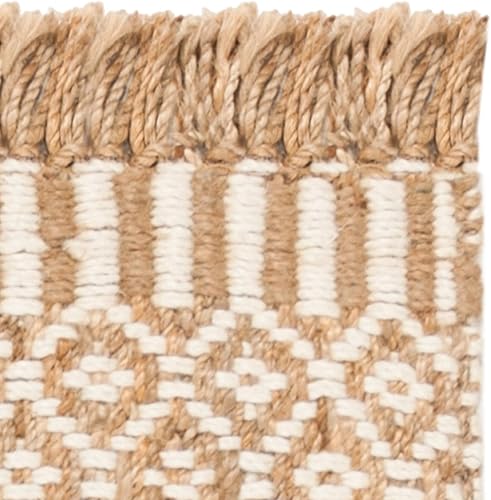 Miniatura 6 de SAFAVIEH Natural Fiber Collection NF182A - Alfombra decorativa, 2 pies 3 pulgadas x 4 pies, natural y marfil, hecho a mano, estilo bohemio, con