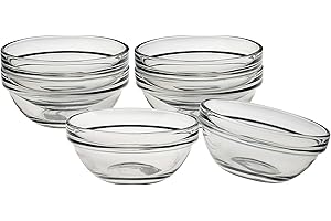 Luminarc Stackable 3 Inch Glass Pinch Bowls - Perfect for Dipping, Snacks, and Meal Prep
