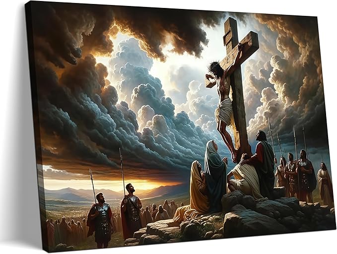 Producteur de Kingdom Come prend la défense de Larian et critique la persécution de l'IA 8 81+6aia40UL. AC SX679 Yaneiro Framed Jesus Canvas Wall Art - Good Friday Wall Decor Paintings, Christian The Cross Poster Print Picture for Living Room Bedroom Church Decoration 12x16 inch