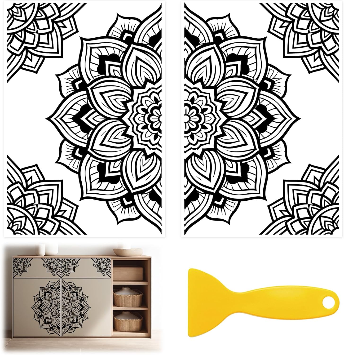 Completely Upgraded Large Size - 30 * 44.5cm UV Sticker, 2pcs Exquisitely Designed Pattern Waterproof Rub On Transfer Stickers For Home Decoration DIY Use
