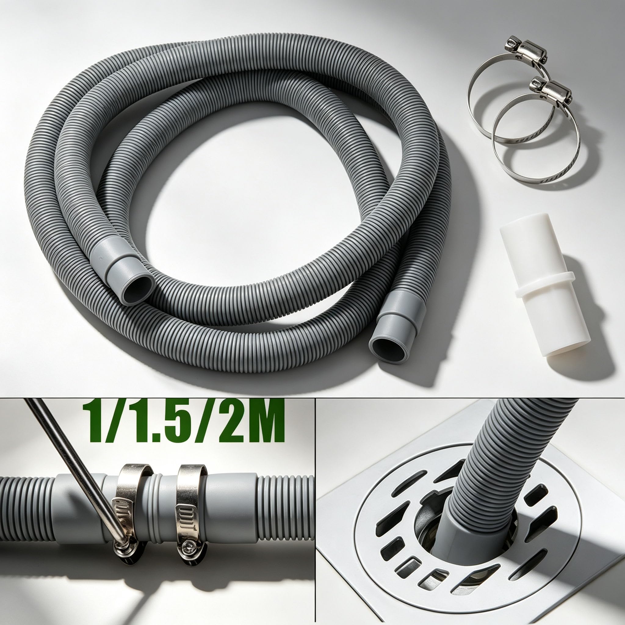 Tubo di scarico con rondella ispessita per Miele W1 WSR883WPS