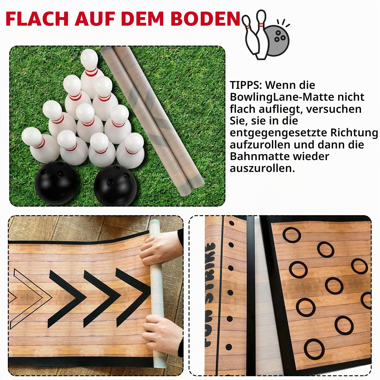 KEAGAN Mini Bowling Set, Full Bowlingbahn Spiele Spielzeug, Indoor Outdoor Home Bowling Set, Bowlingbahn Set mit Bowlingbahn, Bowlingstifte & Ball, Bowlingspiele Set für Sport Interaktion Freizeit