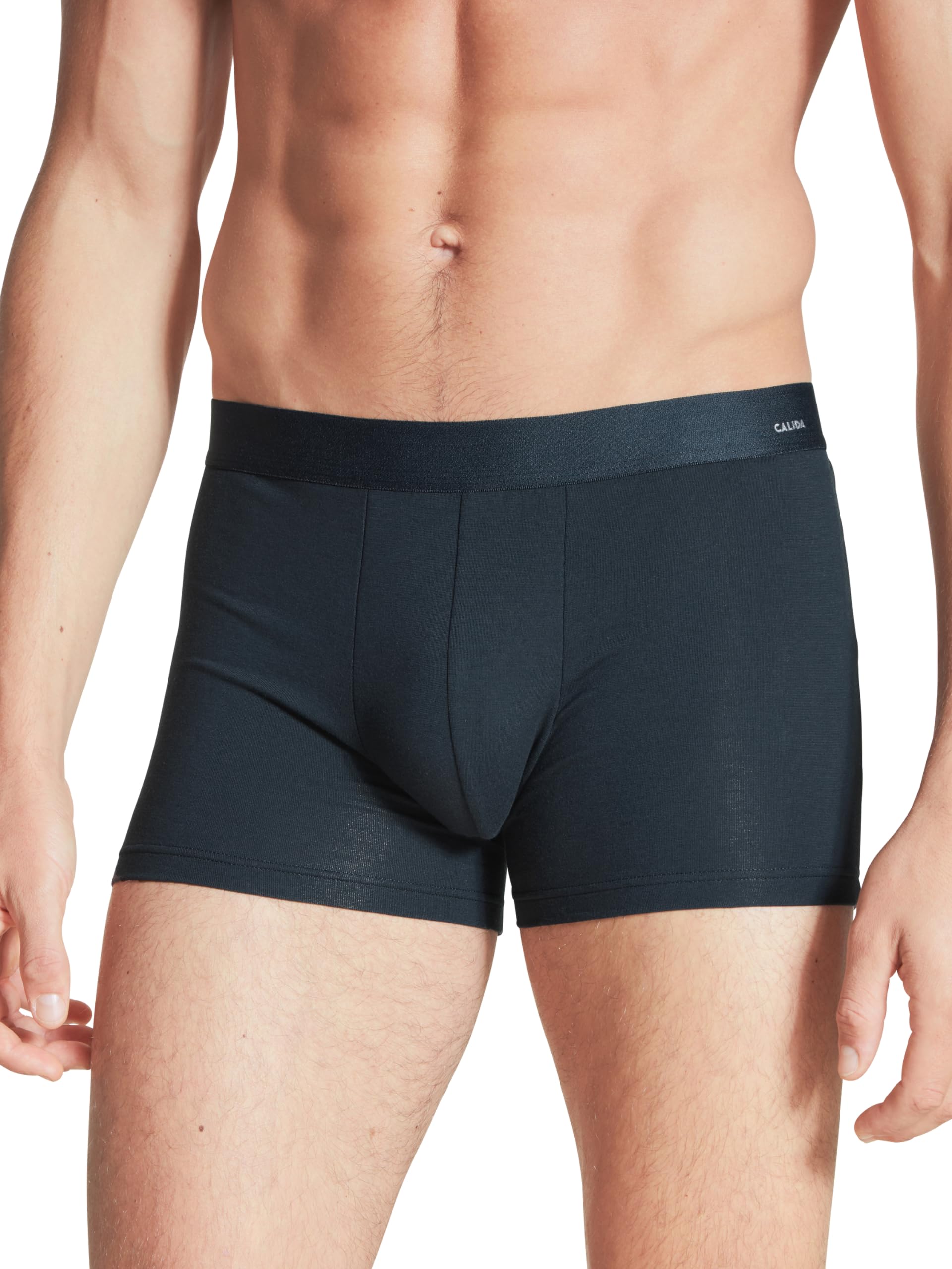 CALIDA Men's Cotton Code Boxer Briefs Elastic Waistband Boxer Shorts, Dark Sapphire, 56