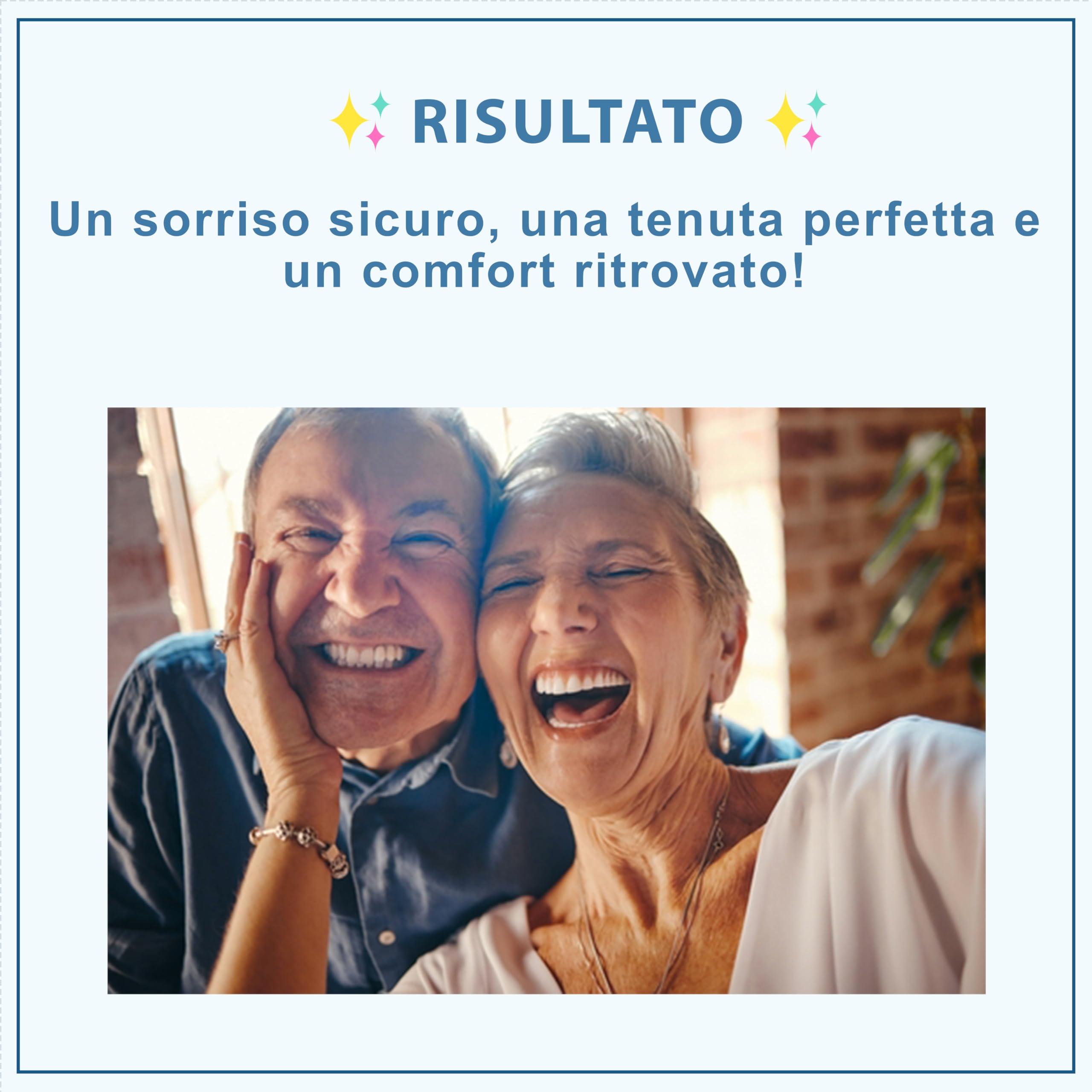 AJUSDENT-Ribasatura per Dentiera Senza Colla – Tenuta Forte | Effetto Ventosa Naturale | Massimo Comfort e Stabilità | Stop alla Dentiera che Si Muove per 12 Mesi