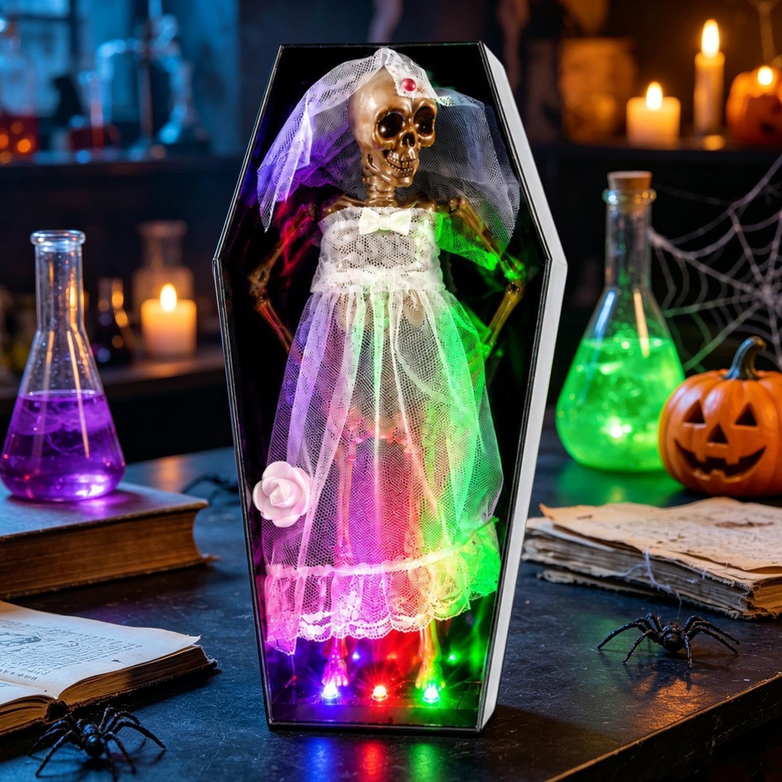 Ataúd de esqueleto animado de Halloween Colección horripilante que se