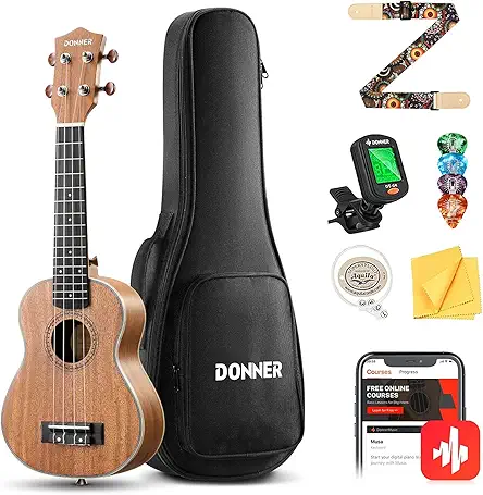 Donner Concert Ukulele Beginner Kit 23 inch Ukelele...