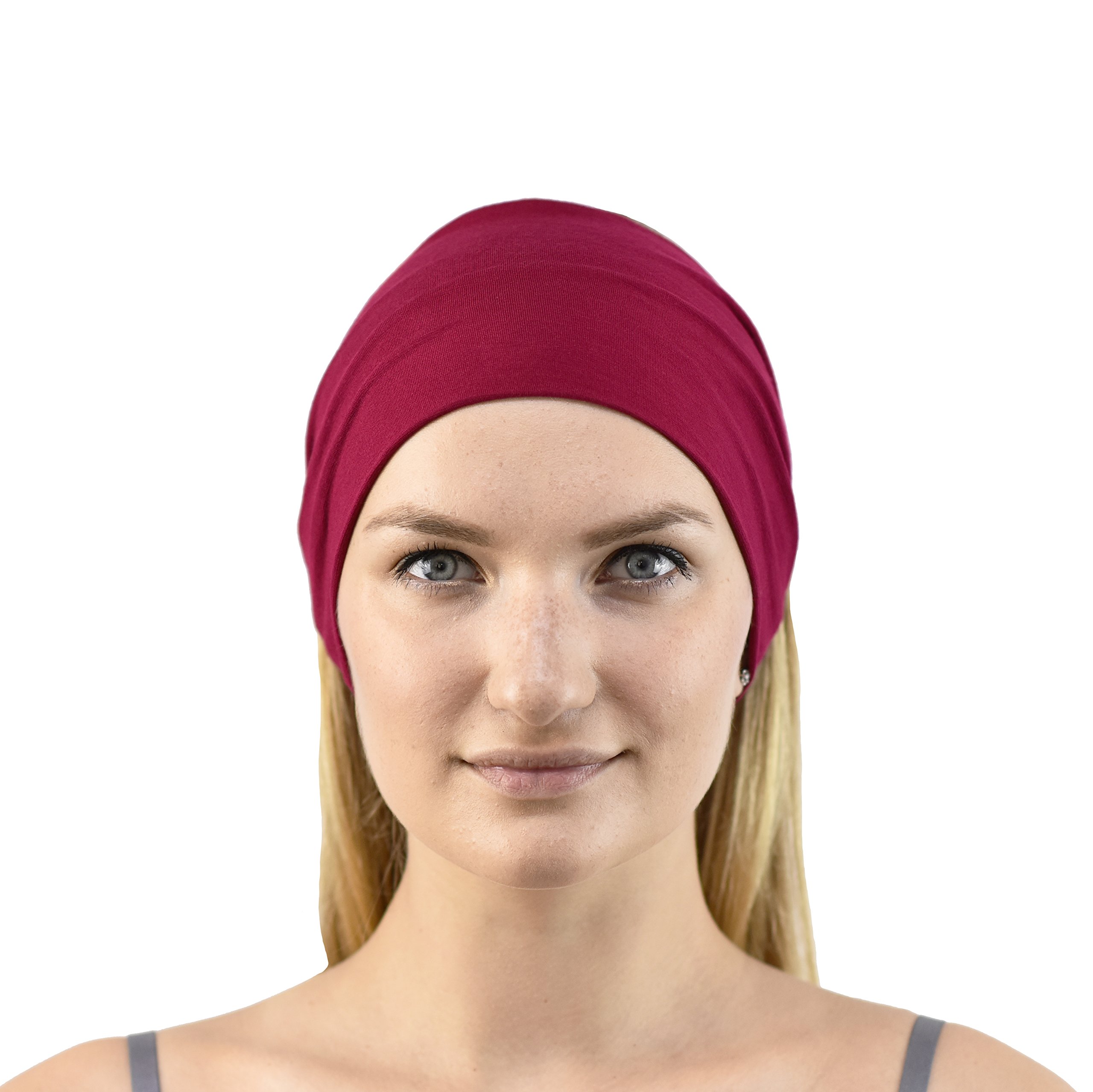 Jasmine Silk Unisex Bamboo Headband Hair Band (Red) - Image 2