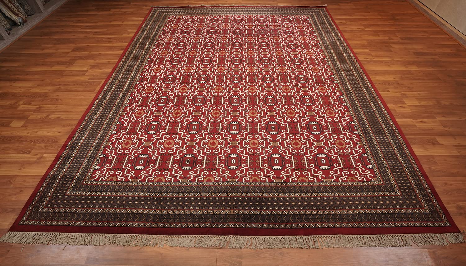 The Art Vedas Exclusive Hand-Knotted Red Tribal 9 X 12 feet Wool Area Rug