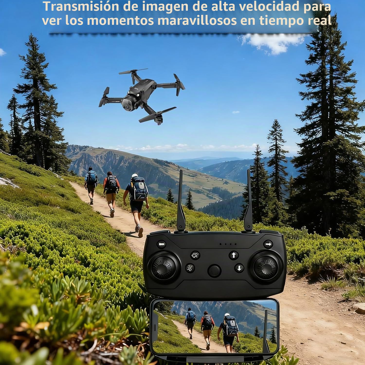 OBEST Drone con Cámara y Gafas VR, Mini Dron FPV Plegable | Doble Camara 2 Baterías, Giro 360 Modo Sin Cabeza, Gesto Foto/Vídeo, Aterrizaje con un solo clic, RC Helicóptero para Adulto