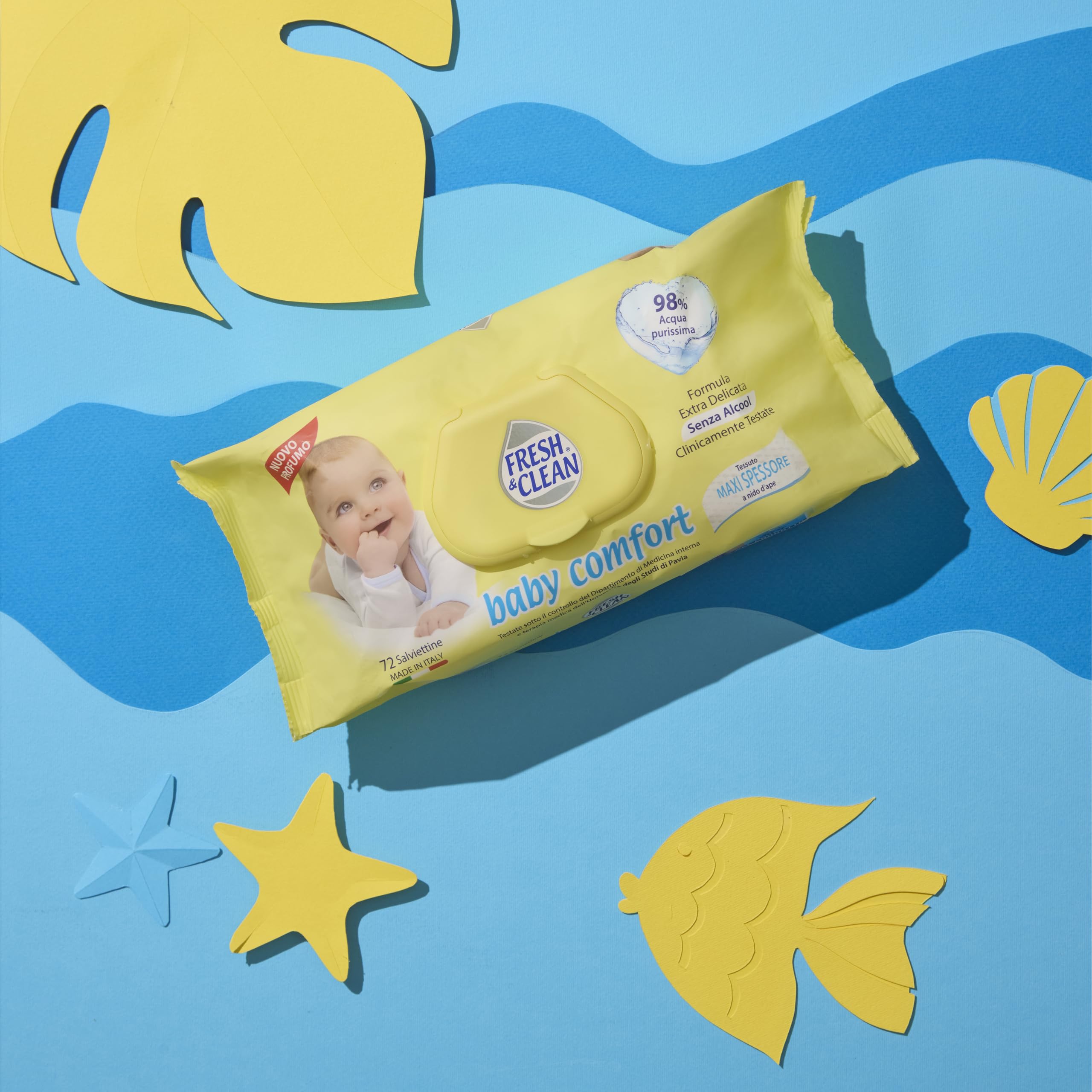 Baby Comfort Salviettine per Neonato Extra Delicate Senza Alcool 72 pezzi