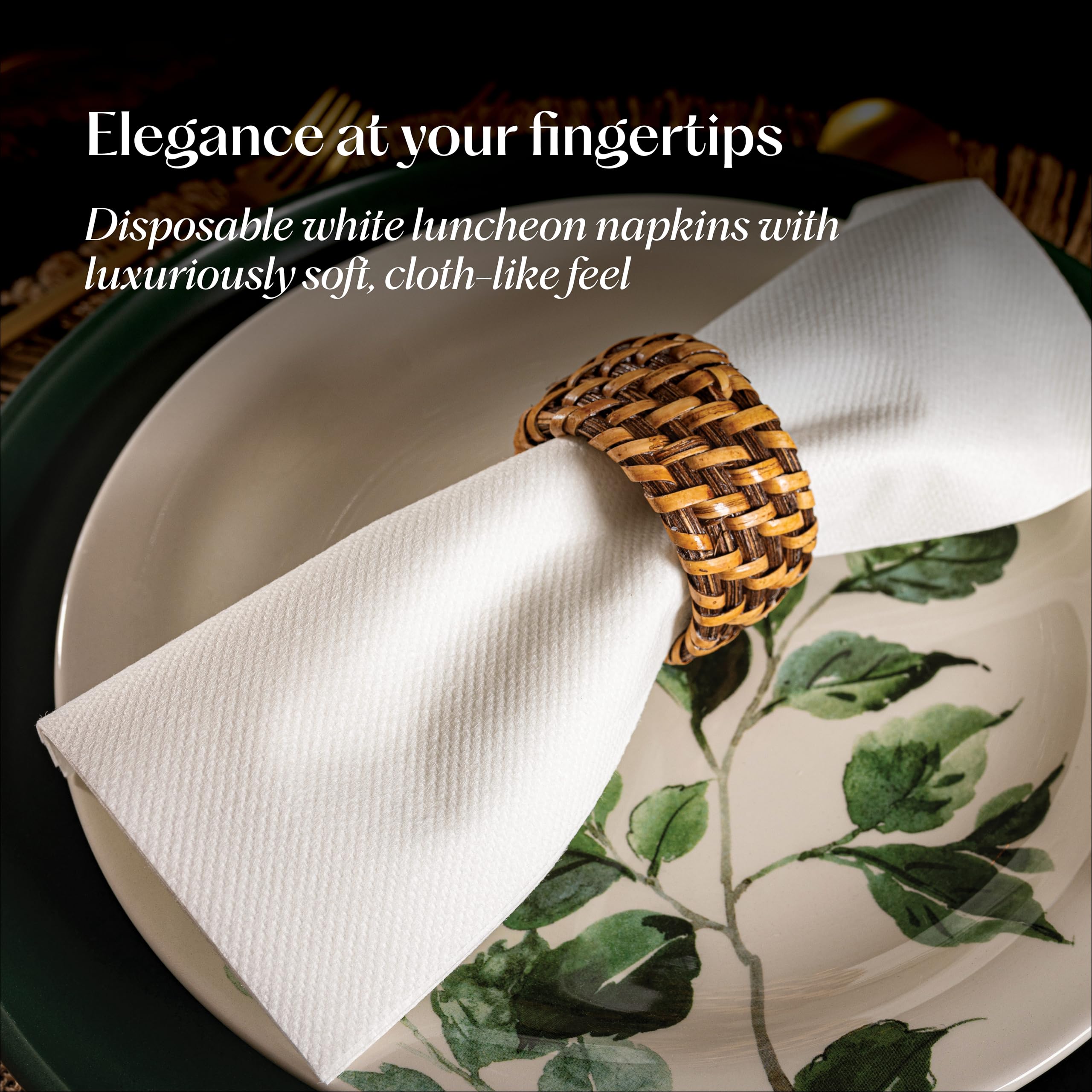 200 servilletas de papel de lino para el almuerzo – Servilletas desechables para uso diario – Ideal para almuerzo, cena, fiestas, bodas, restaurantes o eventos.