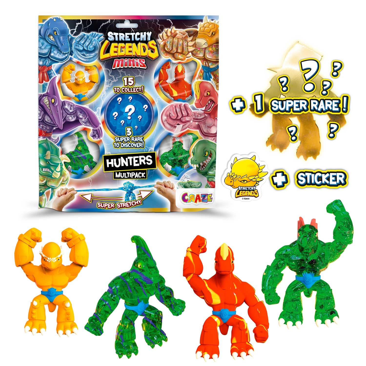 CRAZE STRETCHY LEGENDS Minis Multipack 5 Pack Stretchy Action Figures for Kids Age 3+ - Image 2