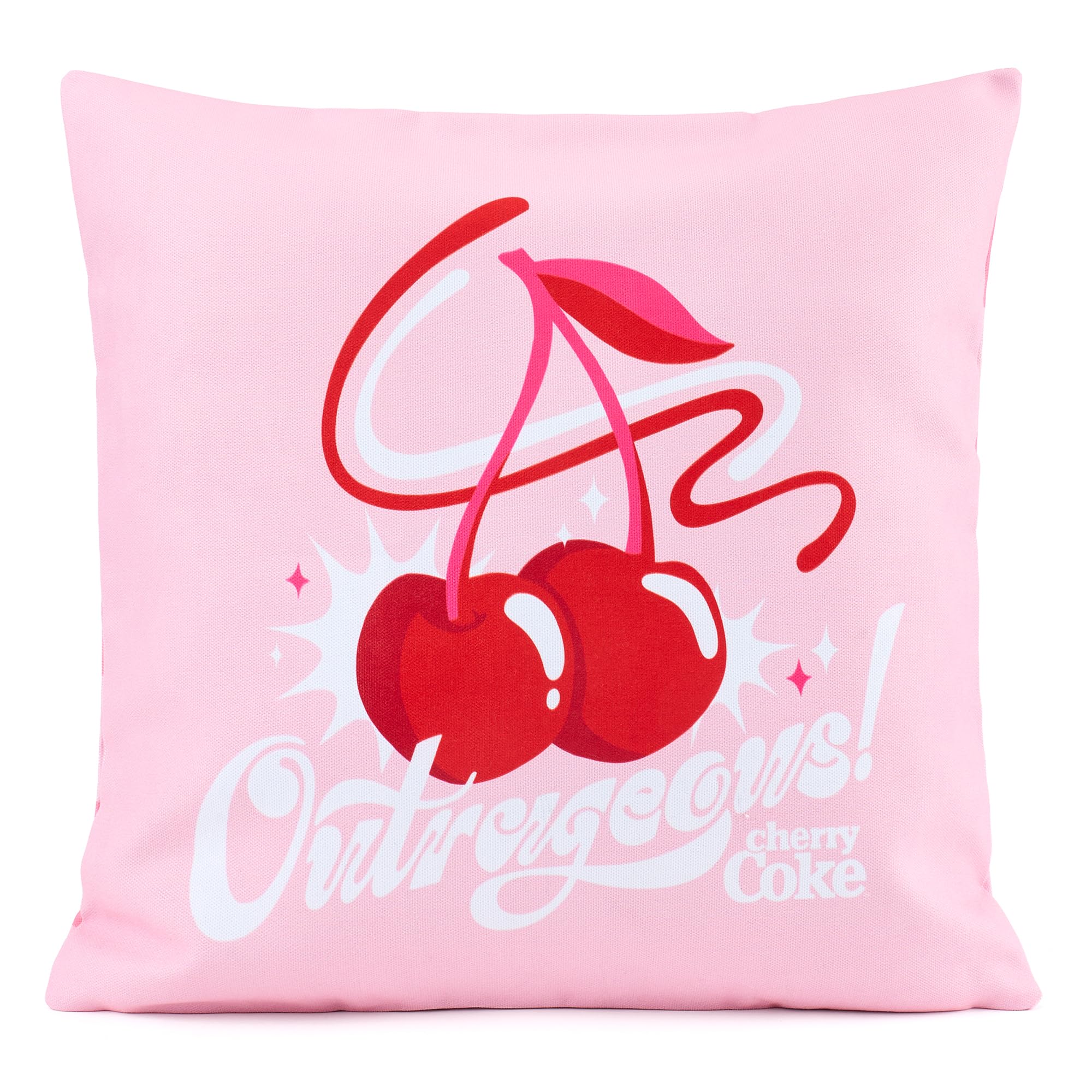 The Gift Scholars Cherry Coca Cola Pink Outrageous Cushion Cover Officially Licensed Coke 40 x 40cm with Zipper