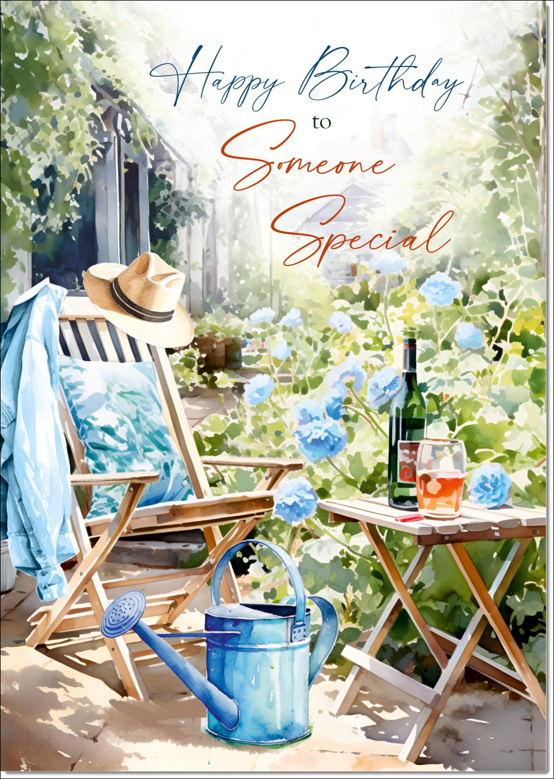 doodlecards Someone Special Male Birthday Card Relax in the Garden Large A4 Size with Plain Envelope
