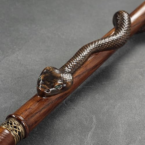 Miniatura 4 de Bastón de Mamba negro para hombre, color y longitud personalizados, bastón de madera de lujo