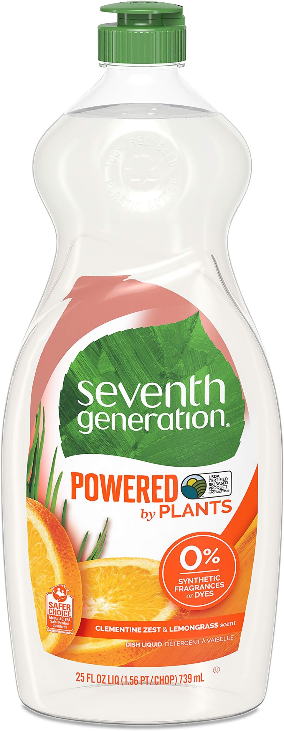 Dish Washing Liquid, Lemon Grass and Clemintine Zest 25 oz by Seventh Generation